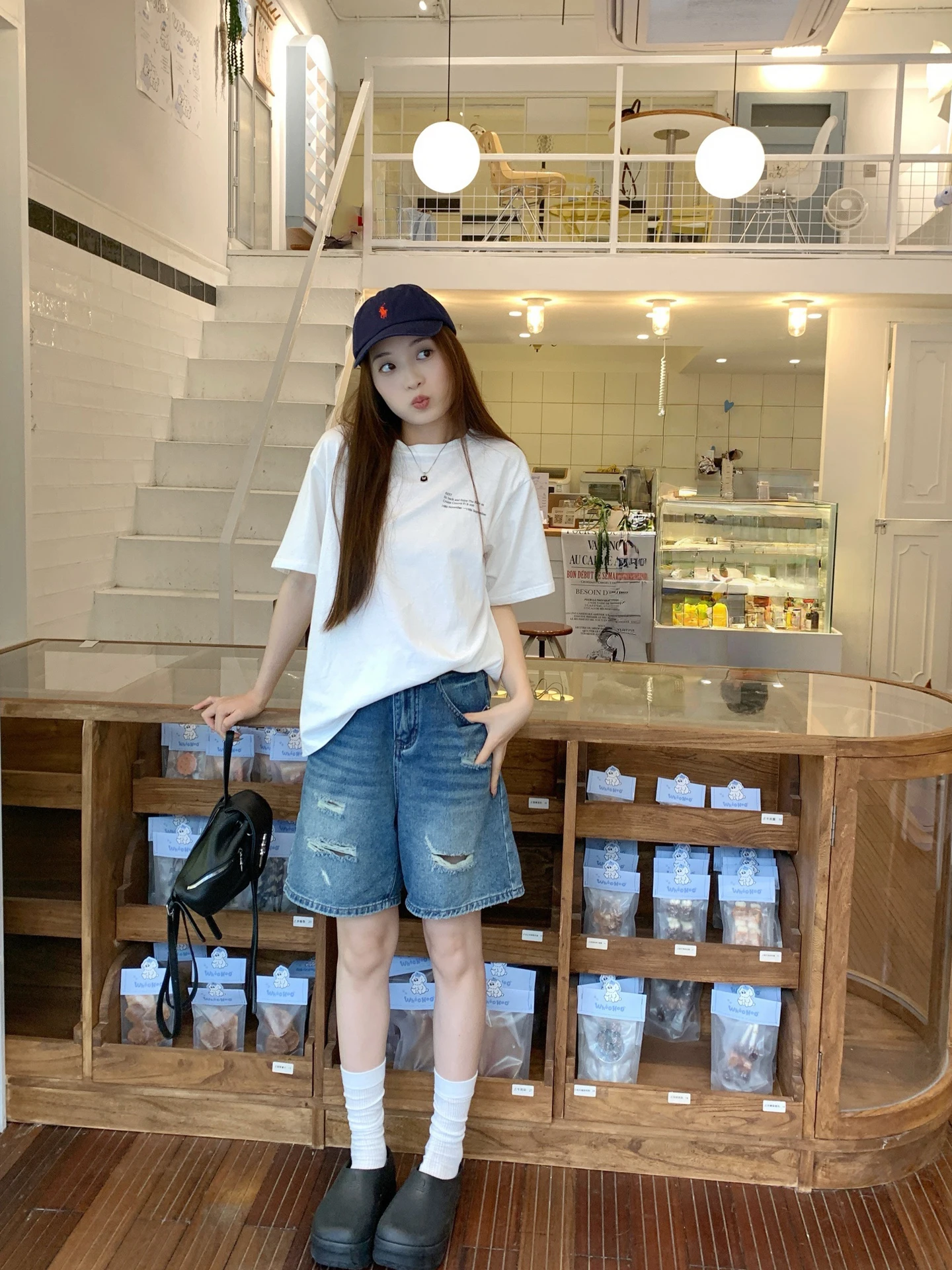 

Женские летние модные джинсы-брюки из денима в стиле ретро с эффектом потертости, с высокой талией и широкими штанинами, с перфорацией