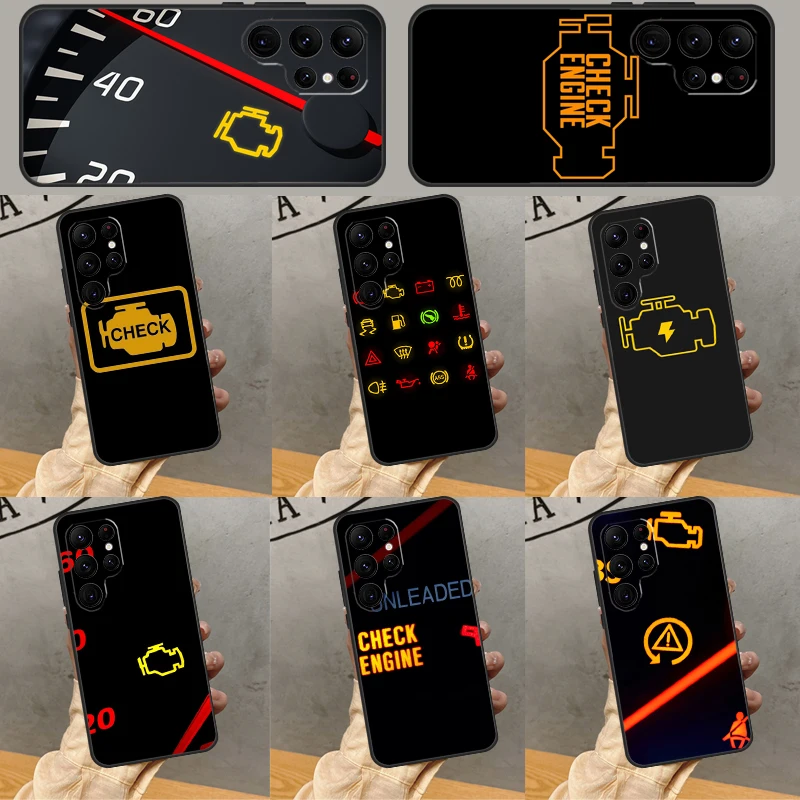 Mechanic Auto Repair Check Engine Phone Case For Samsung Galaxy S25 S24 Ultra S9 S10 S20 S21 FE S22 Plus S23 Ultra Cover