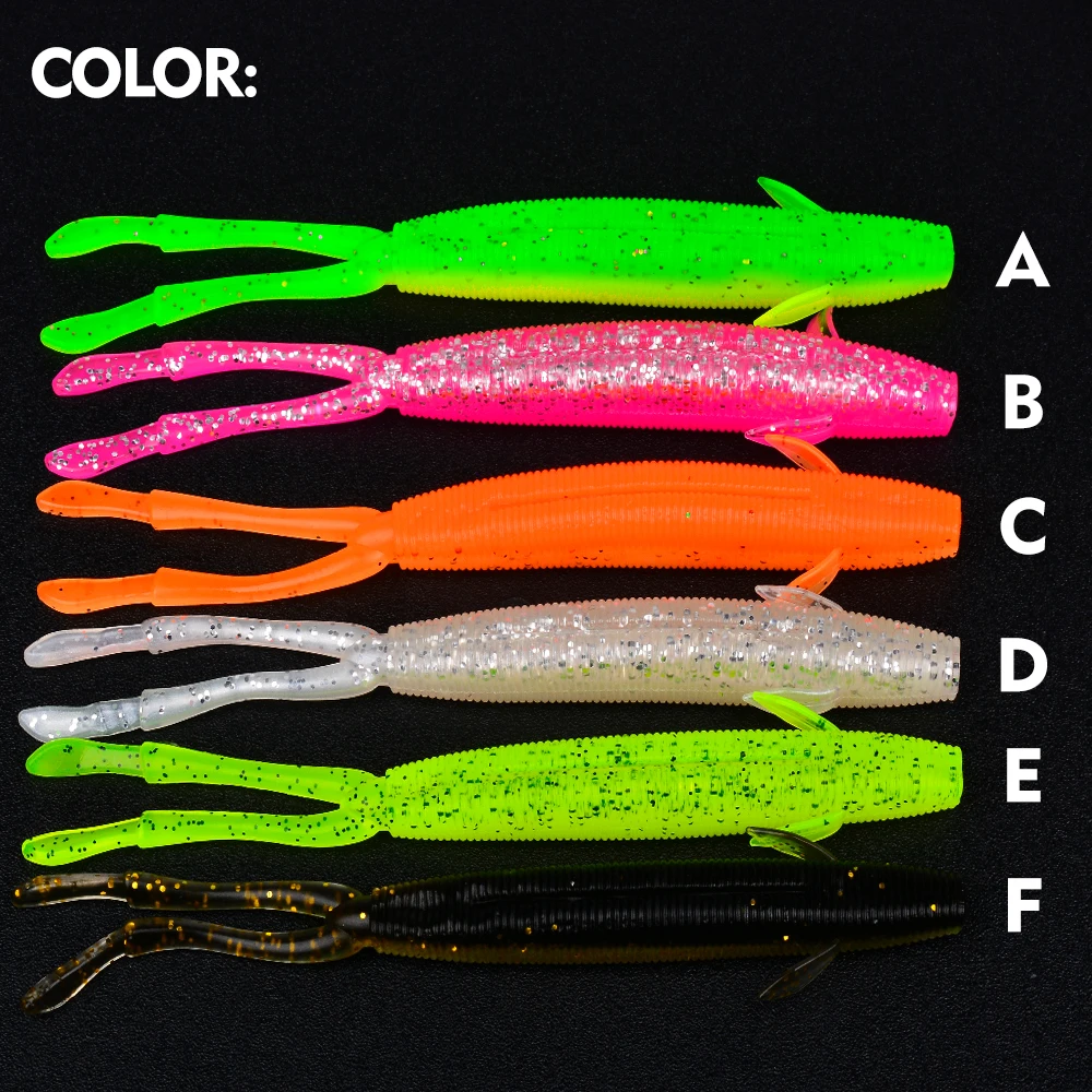 PROBEROS 6pcs/Bag Soft Lures Multicolour Colors Silicone Bait 12cm Jigging Wobblers Artificial Swimbait Sea Bass Fishing Tackle