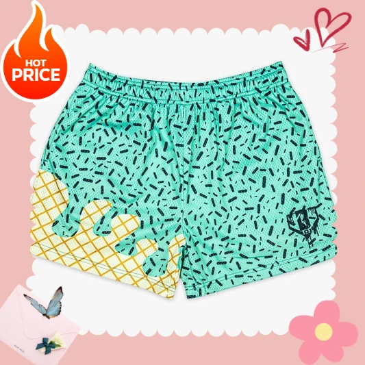 

2025 New Green Ice Cream Summer Men Basketball Baseball Football Shorts Sweatpants Gyms Loose Shorts Outdoor Sports Shorts