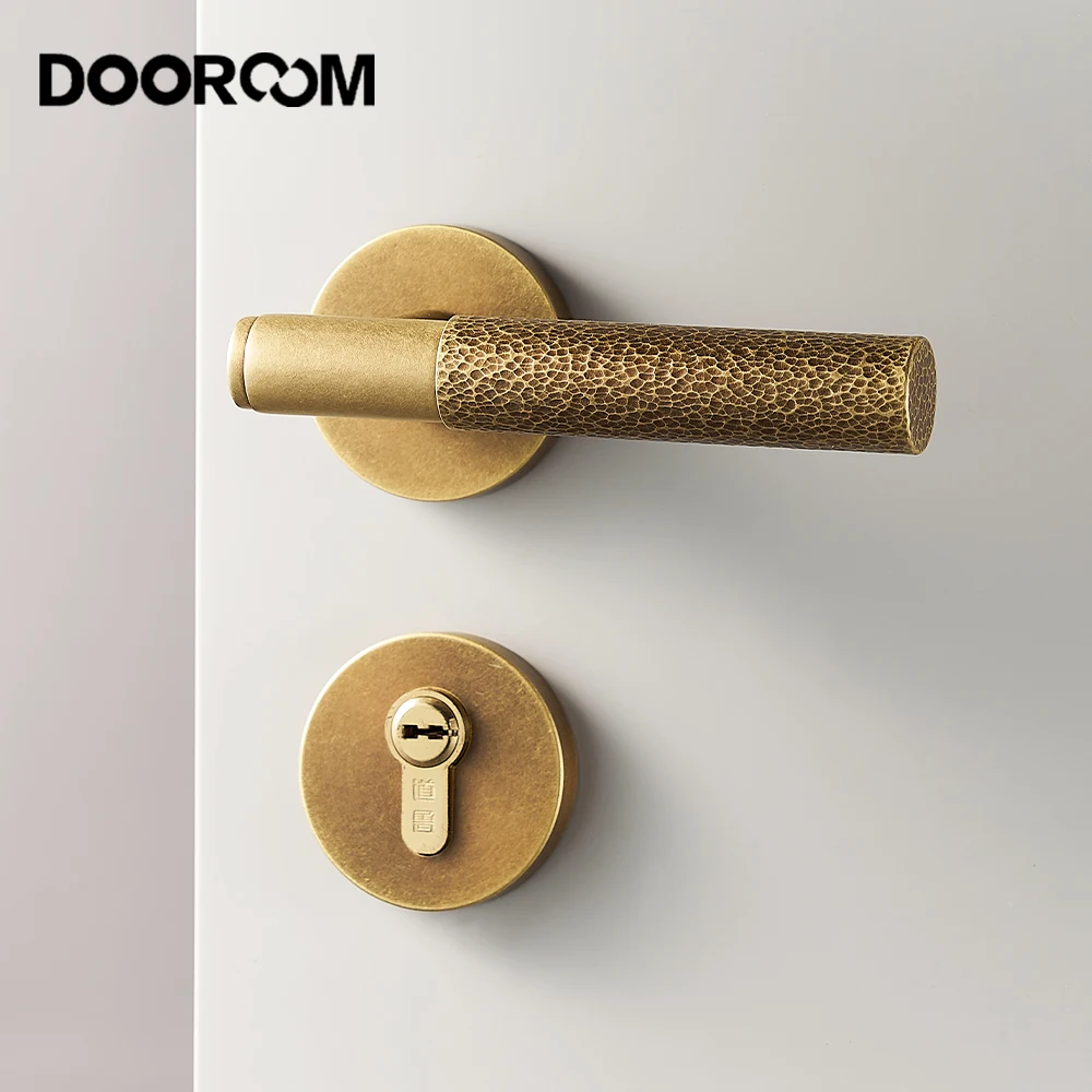 dooroom latao hammered door lock polido handle quarto indoor hidden unico bloqueio interior alavanca de madeira do banheiro novo 01