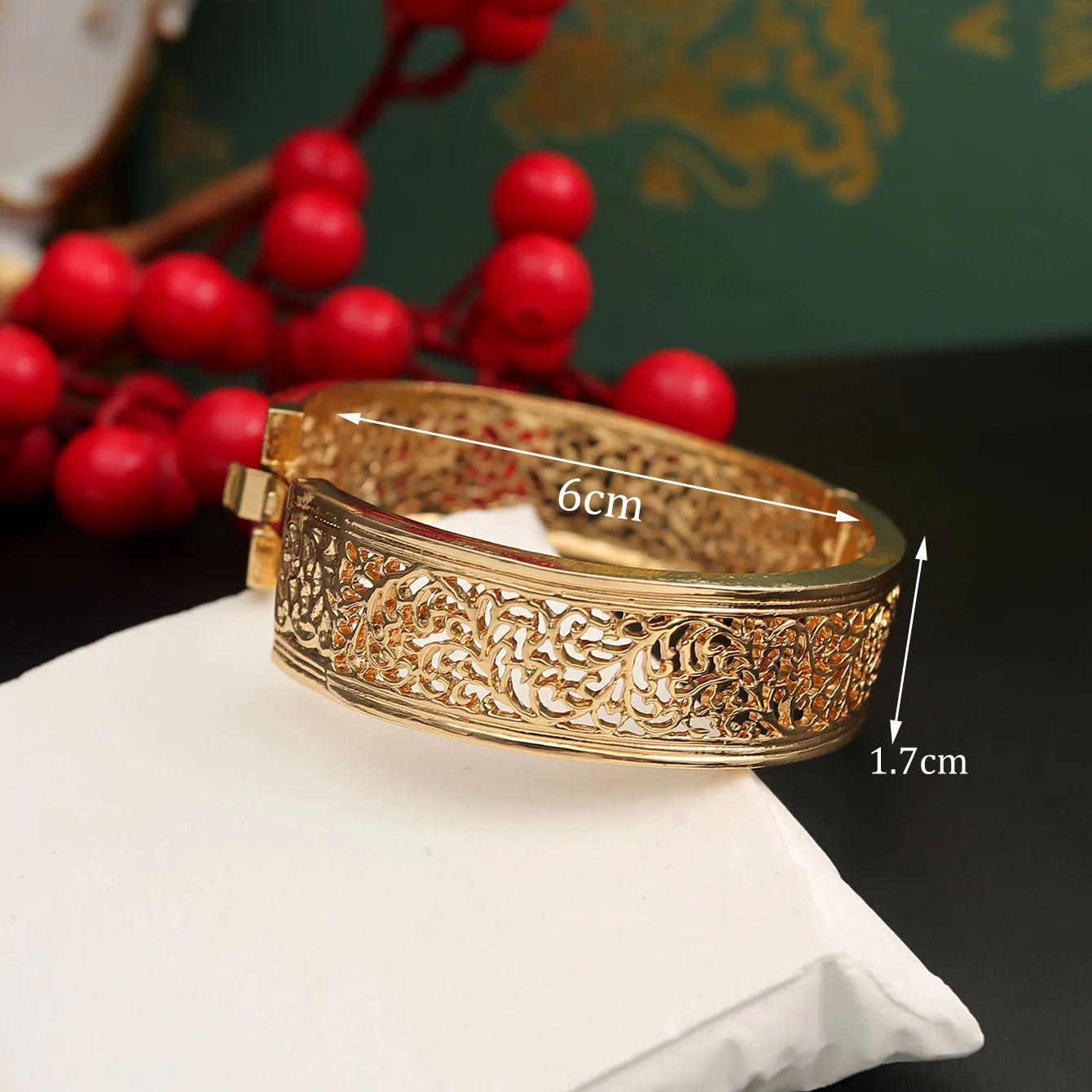 Arabic Design Gold Color Women Bangles Side Open Middle Muslim Bridal Hand Jewelry Luxury Wedding Party Gifts