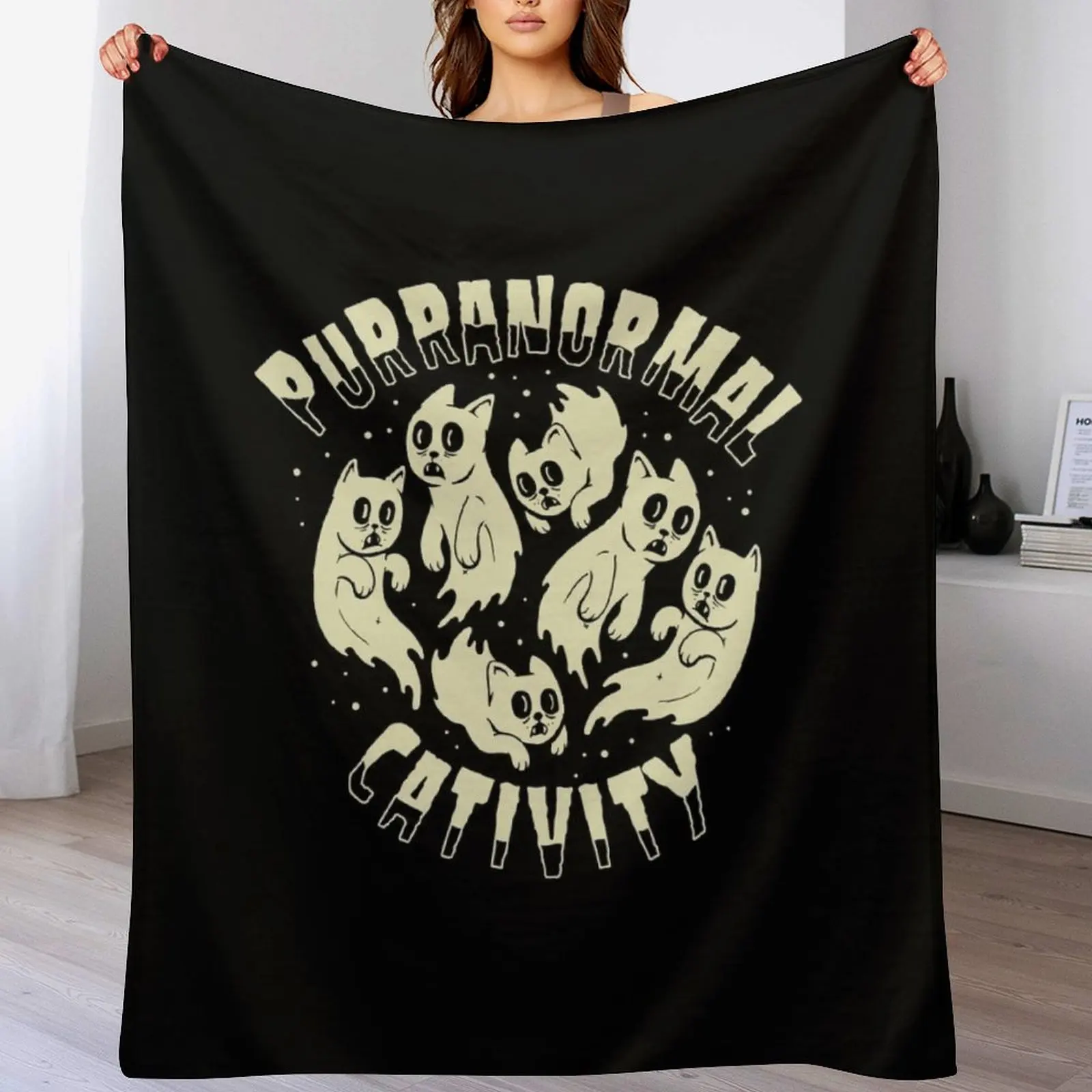 purranormal cativity Throw Blanket Cozy Throw Blanket for Bed Sofa Chair