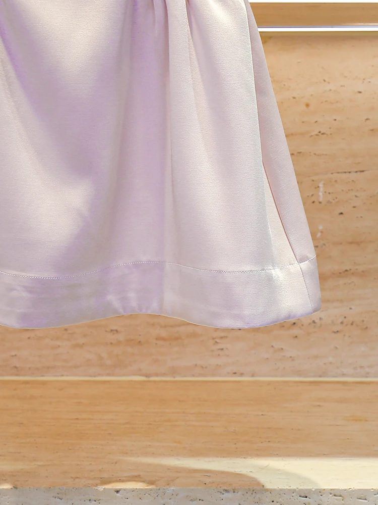 Vestido de Mujer con Cuello  de Satén, Estilo Dulce y cado, Vestido Tipo Ceco Ajustado a la Cintura, Falda Línea A...