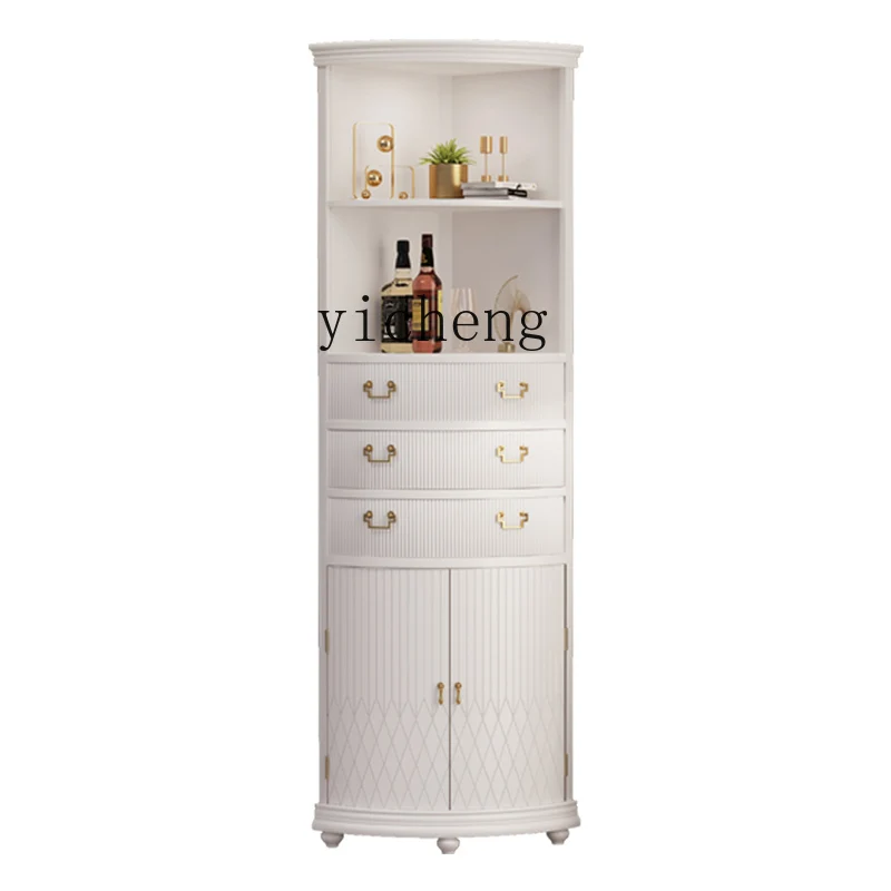 TQH Light Luxury Corner Cabinet Bedroom Modern Corner Shelf Living Room Solid Wood Corner Triangle Locker