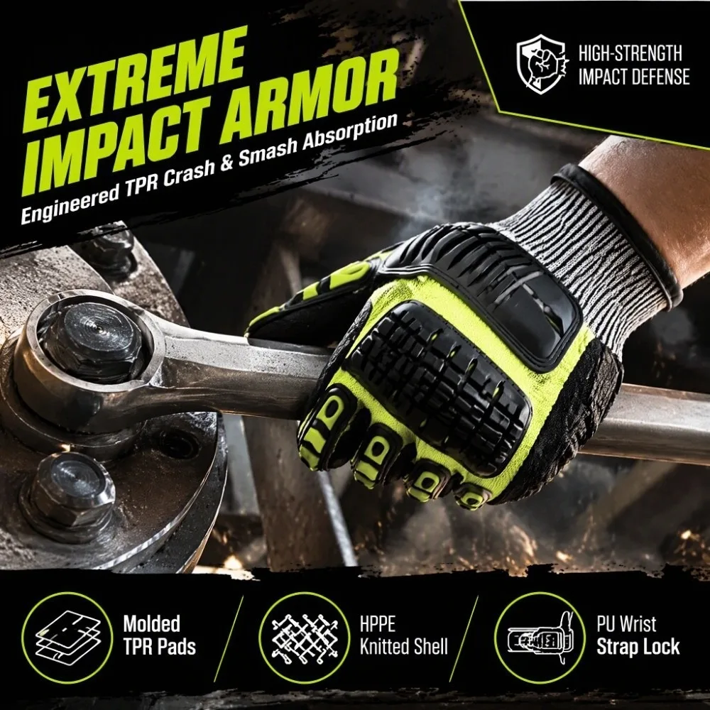 Safety Anti-cut Gloves Anti Vibration Anti Impact Safety Work Gloves Comfortable Oil-proof Protective Gloves Kitchen