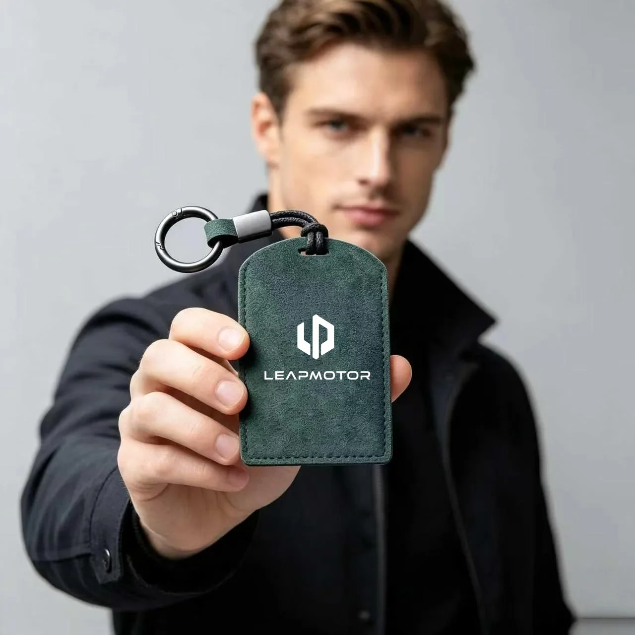 Car Key Case Key Protector Pouch Leather Key Wallet Suede Leather For Leapmotor C10 C11 T03 B10 C16 Lafa5 B03X C01 C01 Pro