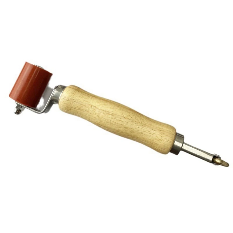 

1 PCS Manual PVC Sports Floor Tools Wood Color & Red & Silver Metal+Wood Edge Welding Silicone Roller