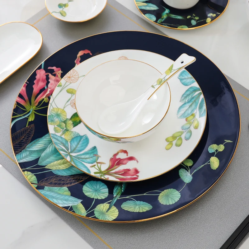 

Creative star hotel tableware, bone china, disc setting set, high-end clubhouse, restaurant, box, tropical rainforest
