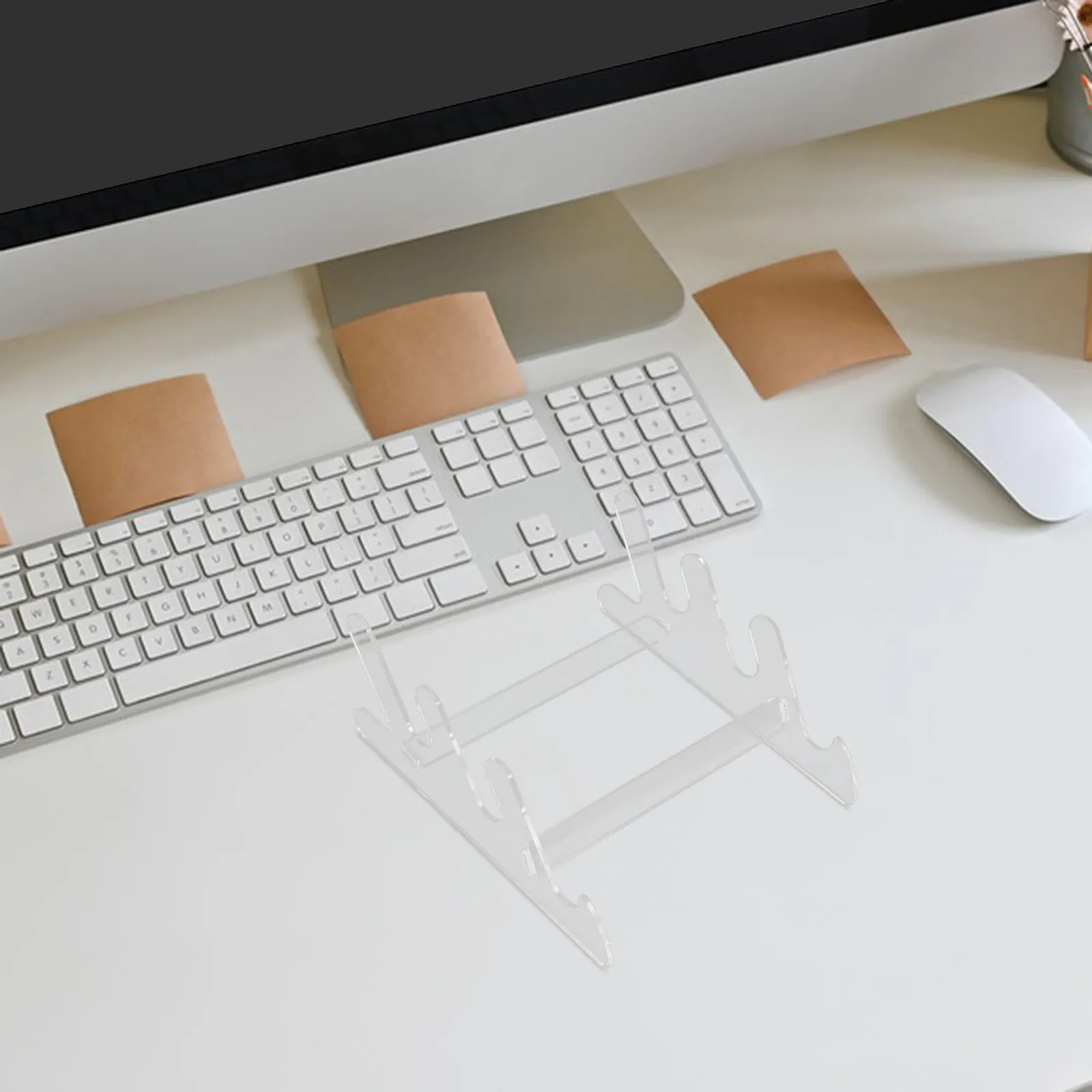 

Aesthetic Clear Acrylic Keyboard Stand Organizer Ergonomic Desk Accessories for Gaming Storage and Display Clear Keyboard Stand