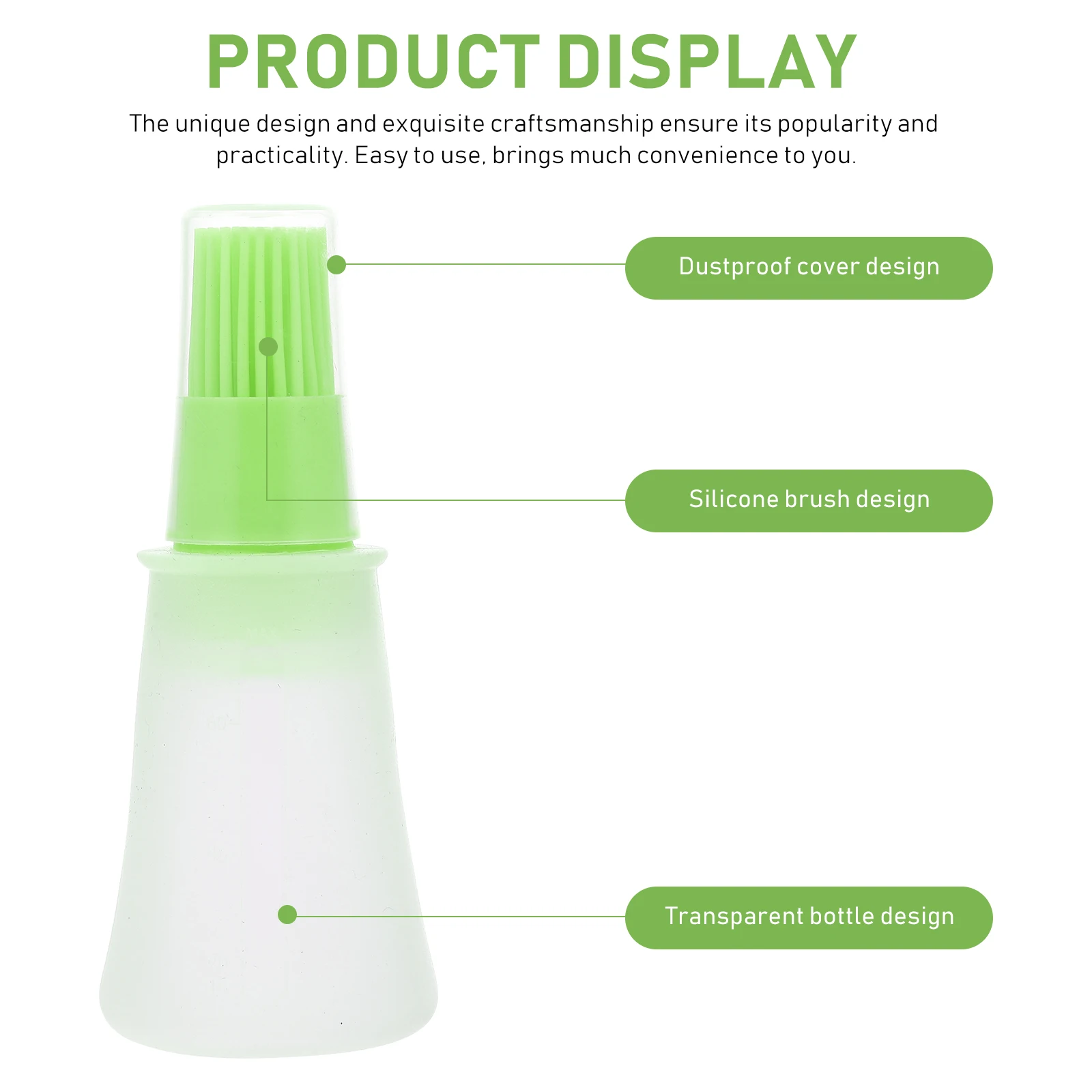 

3 Pcs Silicone Oil Bottle Brush High Temperature Resistant Portable BBQ Seasoning Tool Dustproof Cover For Home Restaurant