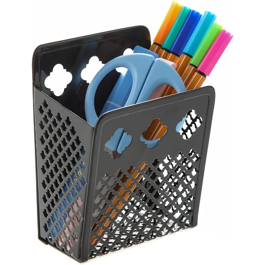 حامل القلم المغناطيسي شبكة معدنية مغناطيس قوي الجاف محو علامة حامل قشر المنظم العناصر الصغيرة سلة للثلاجة Whitebo #1