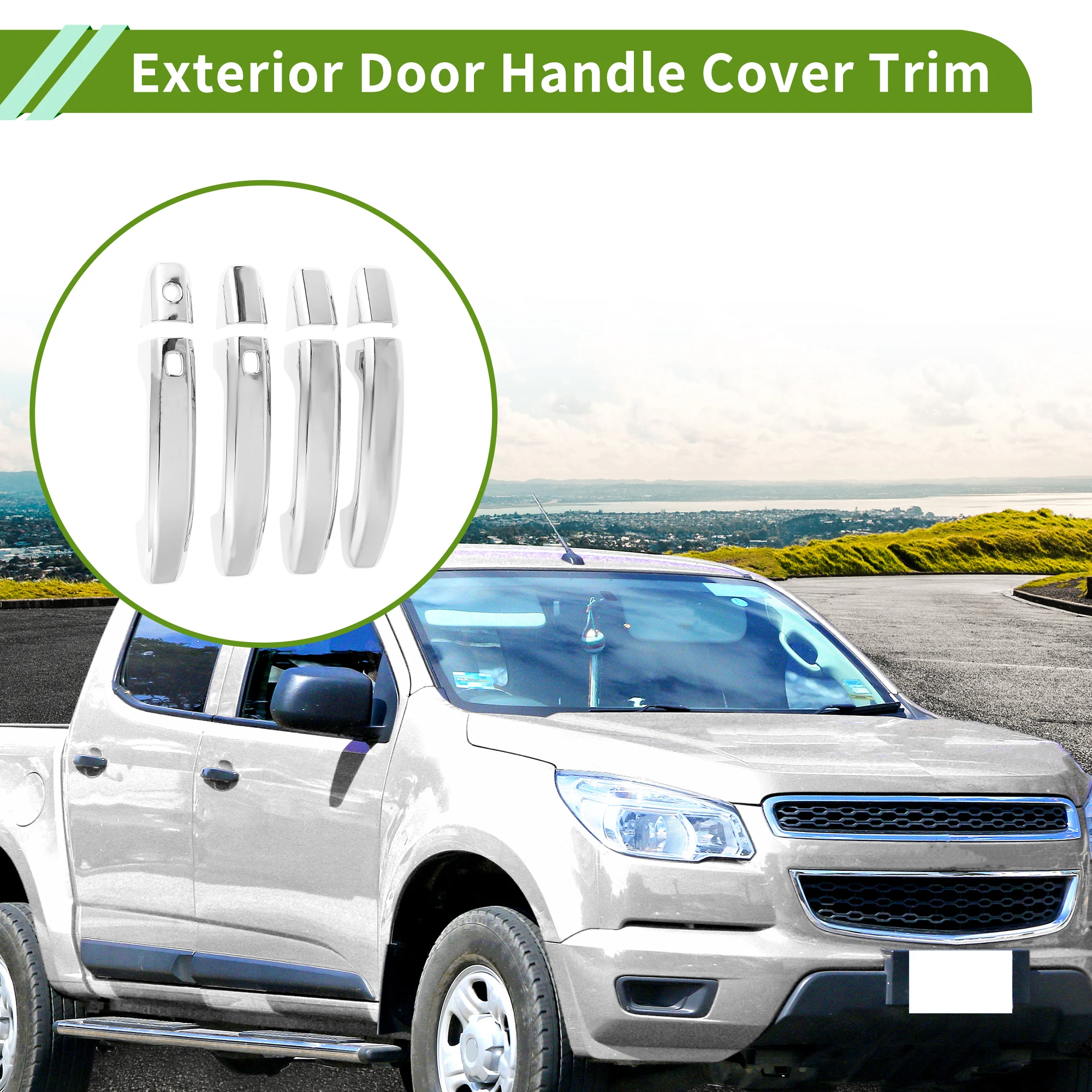 

UXCELL Exterior Door Handle Cover Trim for Chevrolet Colorado 2023-2024 Silver Tone ABS