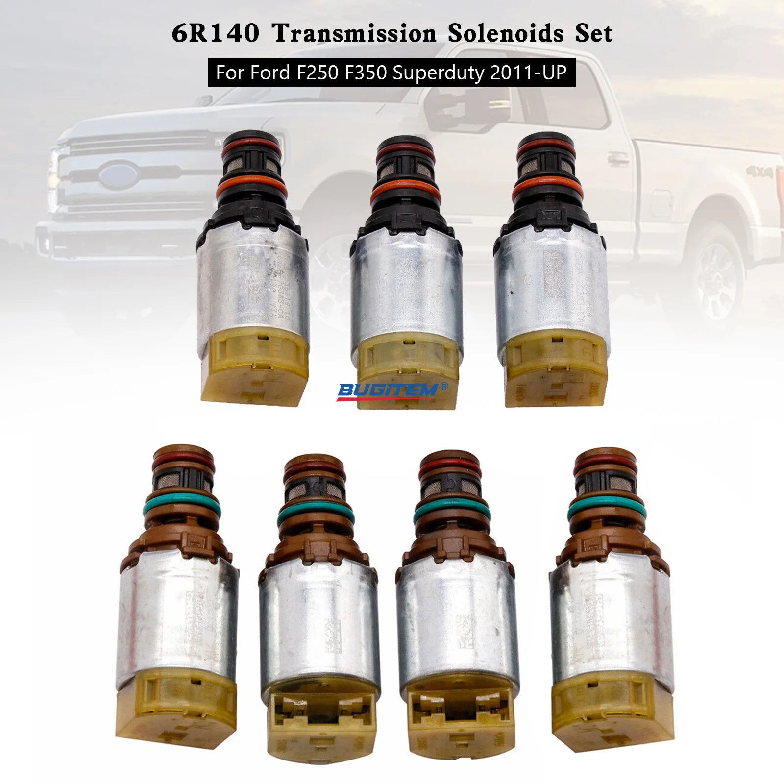 

7 шт. 1 комплект OEM 6R140, комплект соленоидов коробки передач, замена, подходит для 2011-UP Ford F250 F350 Superduty 6R140 BCZ-7A100-B