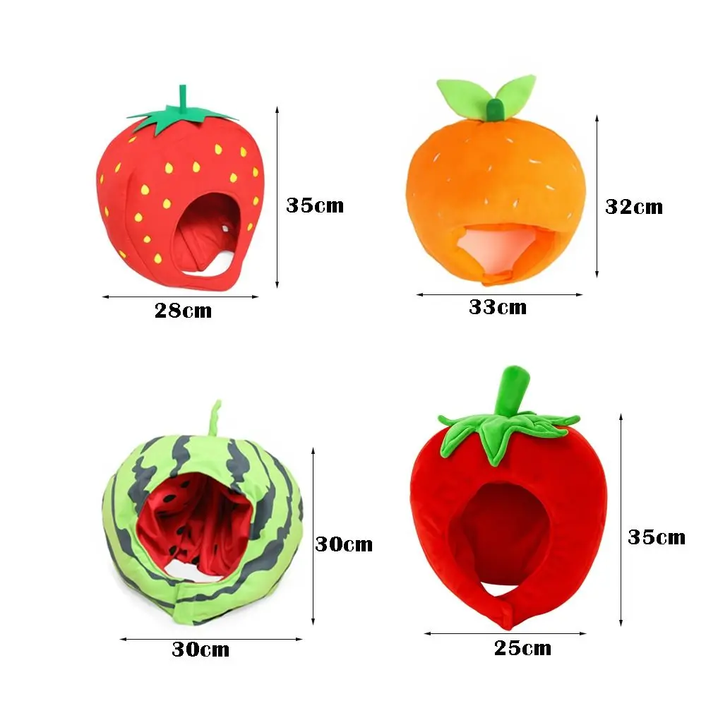 مضحك الكرتون تصميم الفاكهة قبعة قابل للتعديل لينة البرتقال قبعة الفراولة قبعة تأثيري القبعات