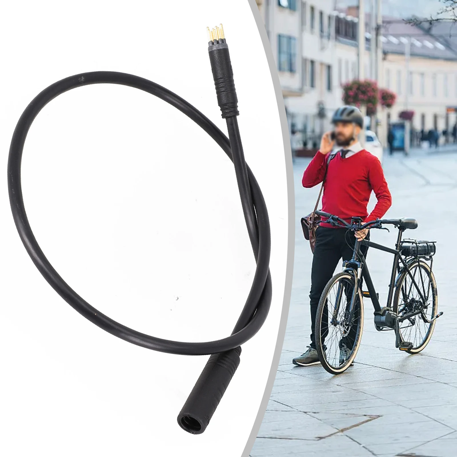 E-Bike Motor Cable 60cm 9 Pin Motor Extension Cable Waterproof Female To Male Wire For E-Bike IP65 Waterproof Design