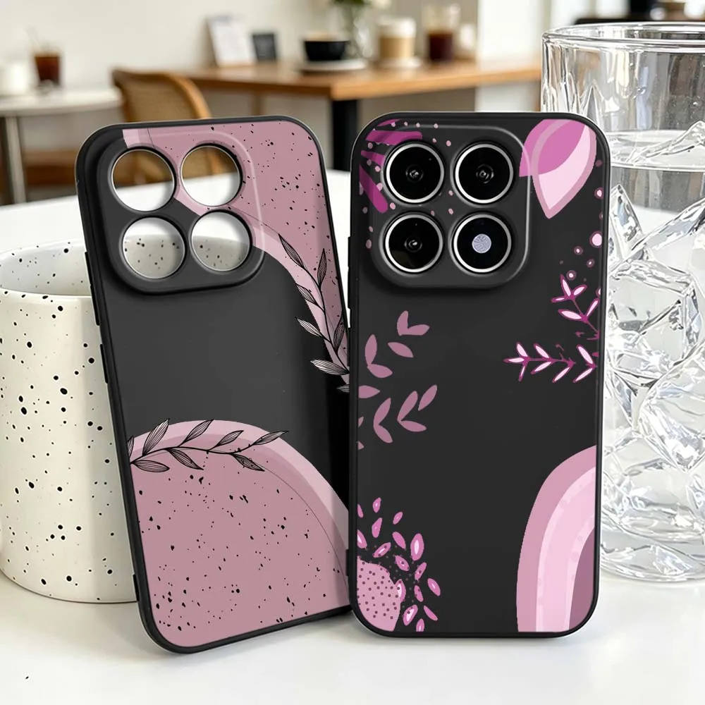 Fashion Flowers Grass Pattern Phone Case For Xiaomi Mi 17 15 15T 14T 14 13 13T 12 11 Lite Pro Ultra Black Soft Silicone Cover