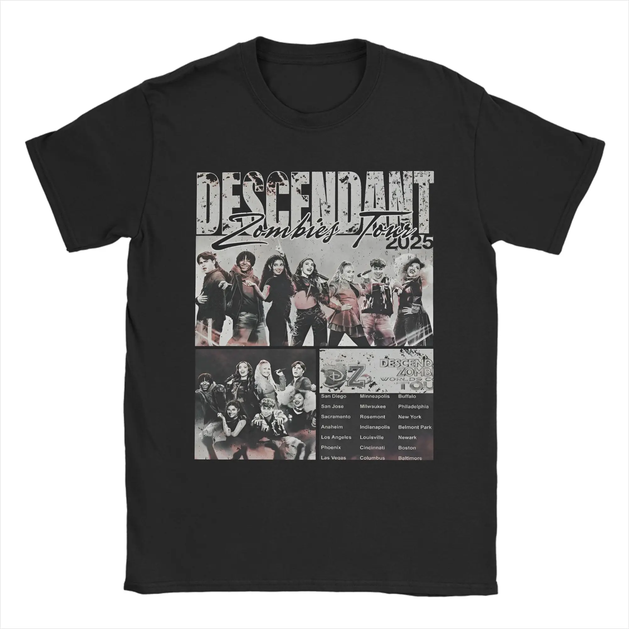 

Descendants Zombies Worlds Collide Tour T Shirts Men 100% Cotton Crazy T-Shirt O Neck 2025 Tee Shirt Short Sleeve Clothing Party