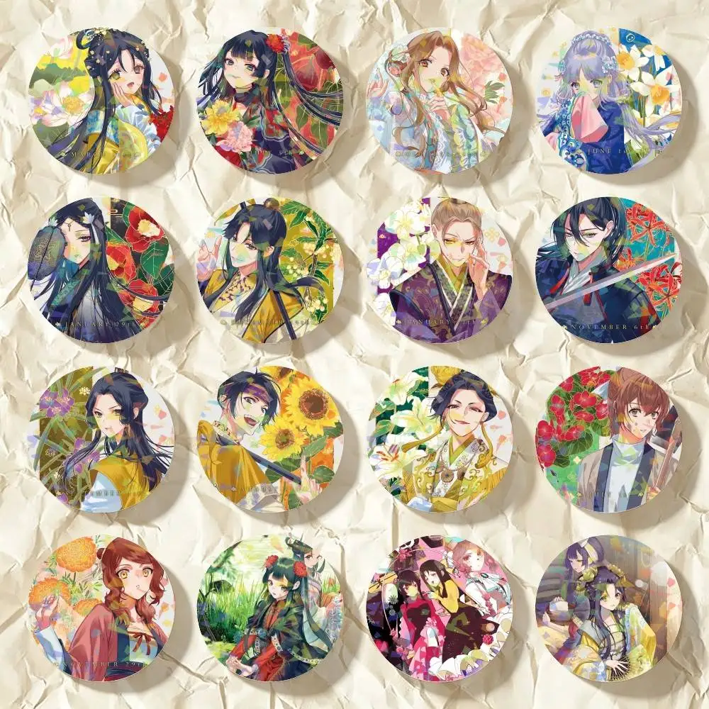 Anime Though I Am an Inept Villainess Round Badge Lapel Pins for Backpacks Briefcase Laser Brooch Clothes Gifts