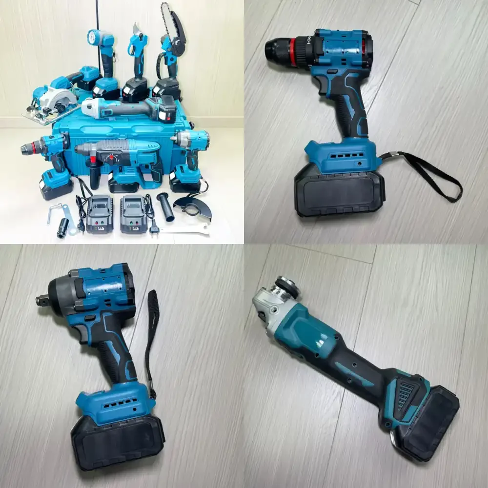 2026 NOVO Kit de Ferramentas Elétricas a Bateria 8 Peças: Martelo Perfurador, Esmerilhadeira Angular Sem Escovas, Chave de Impacto Sem Fio e Serra de 