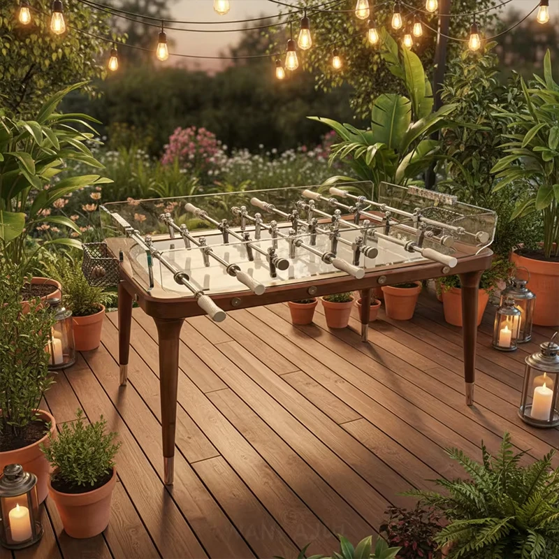 Foosball Table Commercial - Voetbaltafel van gehard kristalglas, luxe ontwerp