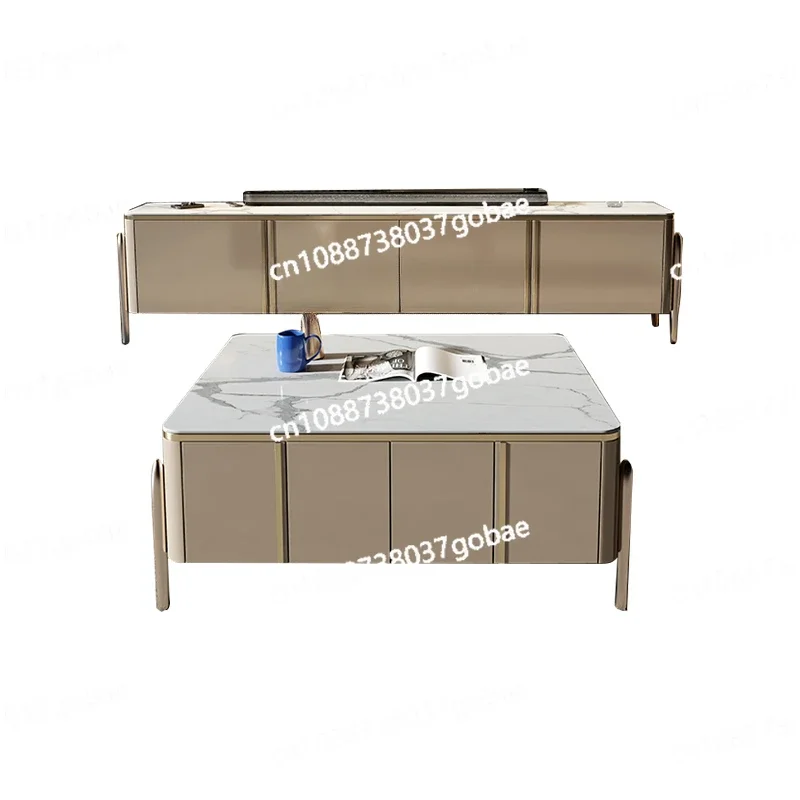 light luxury cabinet coffee table post-modern rock slab decorative cabinet minimalist living room paint set combined cabinet