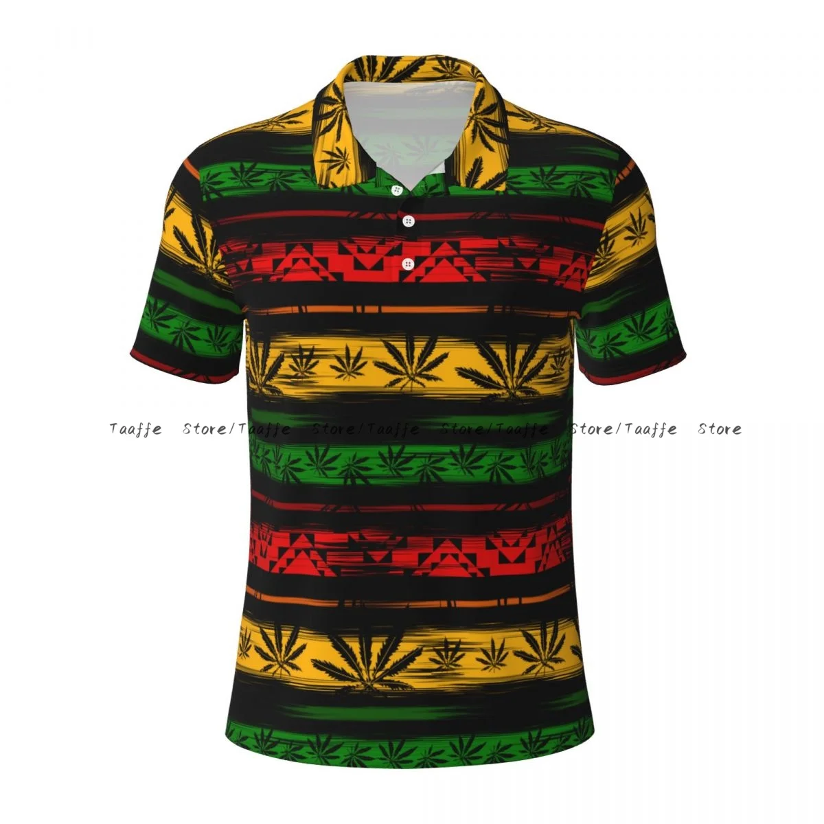 Men's Polo Shirt Rastafarian Leaves Reggae Male Clothing Summer Casual Short Sleeve Shirt Sweatshirt