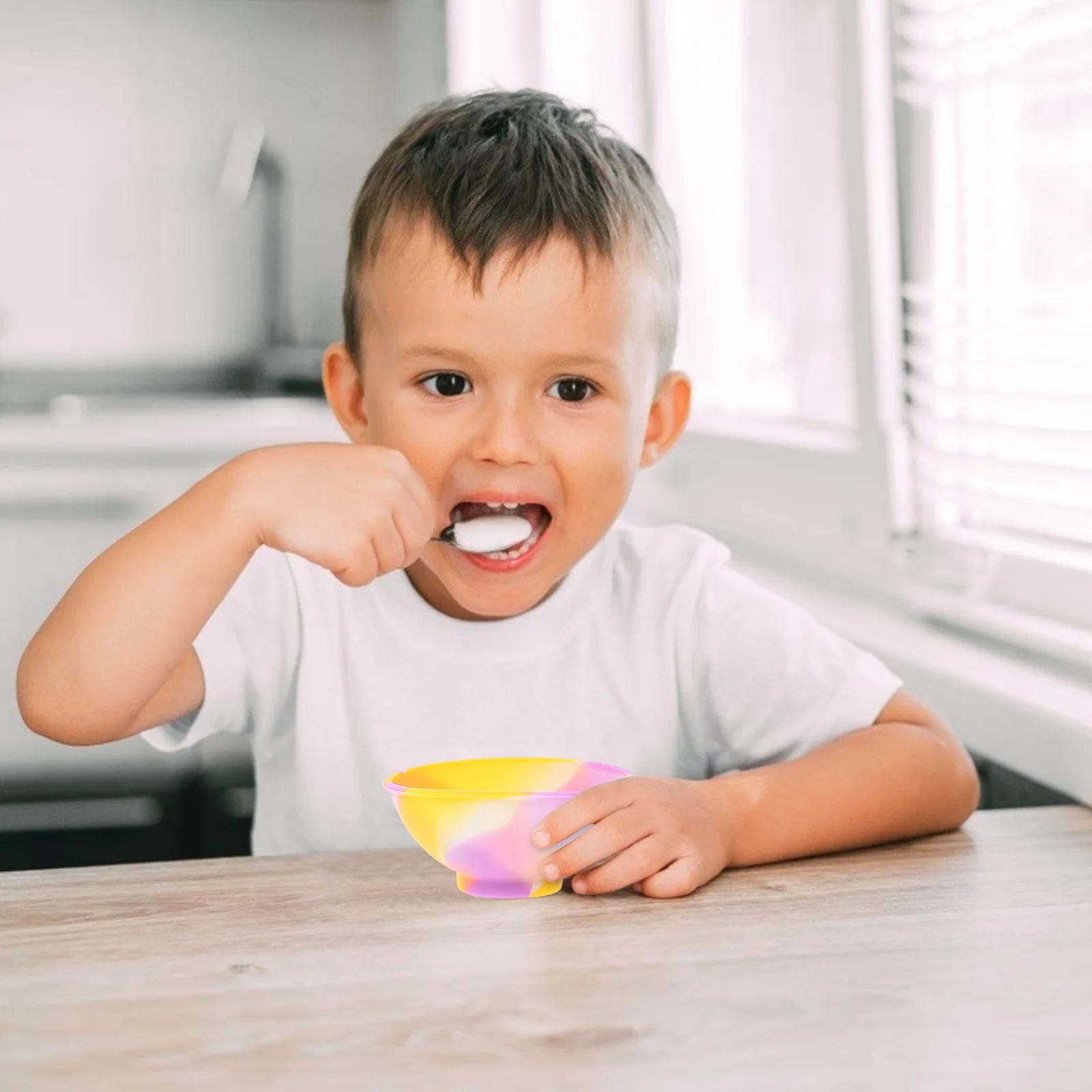 

7Pcs Silicone Baby Feeding Bowls Colorful Kids Dinner Plates Toddler Food Holder Household Safe Tableware Durable Non-Deform