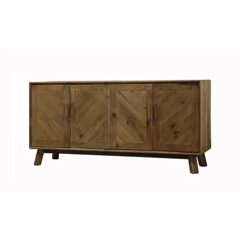 Multifunctional Solid Wood Storage Classic Sideboard Antique 4 Door Wooden Buffet/Restaurant Storage Cabinet