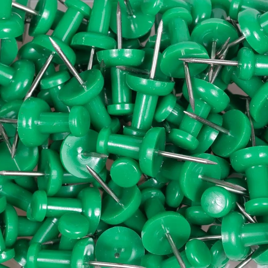 Green Push Pins for Office and Home Organization 2 Packs of 100 Strong and Reliable Pins Ideal for Bulletin Boards Note Display