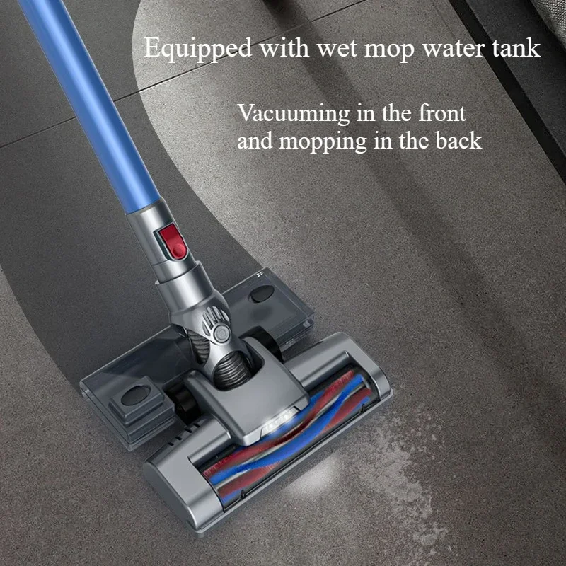 ไร้สายเครื่องดูดฝุ่นแนวตั้งบ้าน LED 30 นาทีรันไทม์ 12kPa ไฟฟ้ากวาดเปียกแห้งแบบพกพาไม้กวาดเครื่องดูดฝุ่น