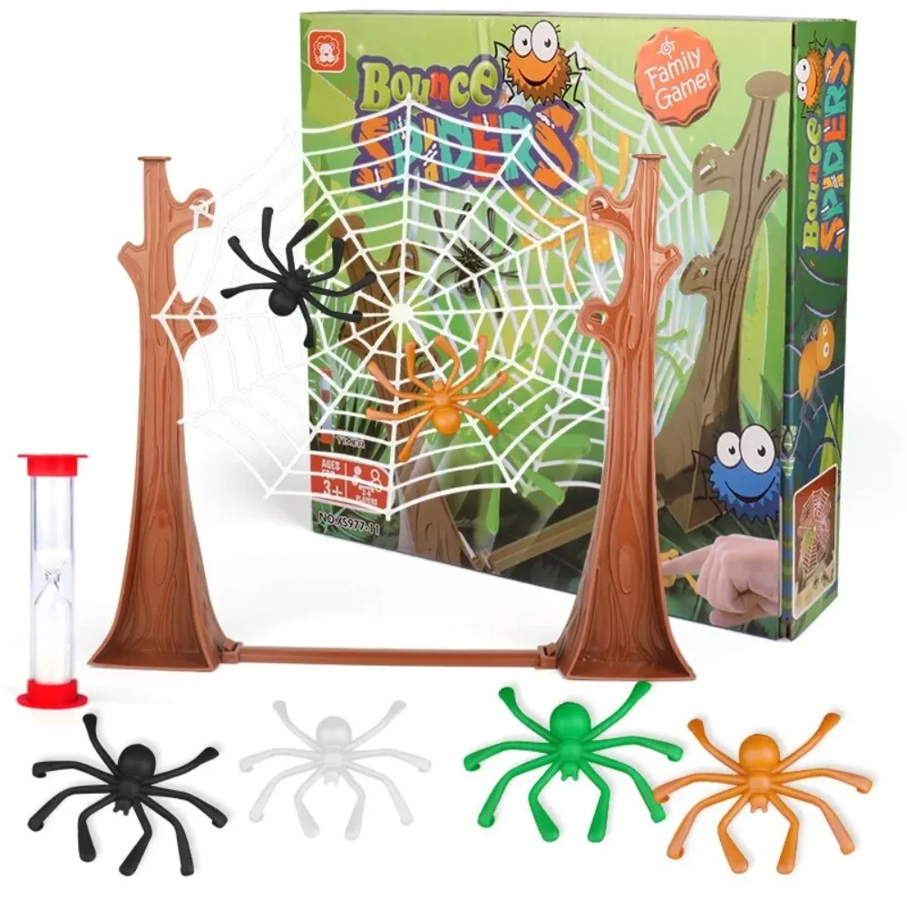 New Bouncing Spider Desktop Board Games Interactive Spider Web Jumping Spiders Game Plastic Entertainment Game Birthday Gifts