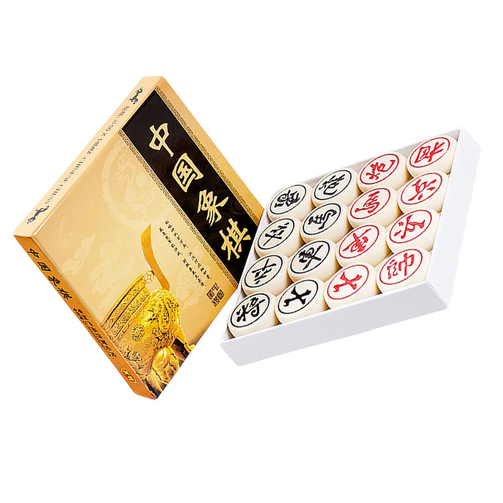 

3D Chinese Chess Resin Beige High-End Educational Game Portable Stress Relief Early Learning Game Home Office Picnic