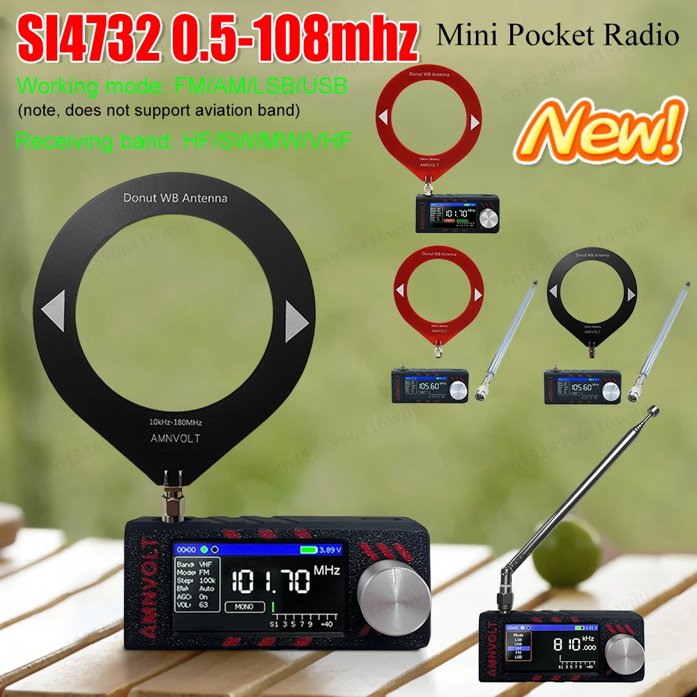 

Модернизированная версия AMNVOLT ATS MINI V3 SI4732, полнодиапазонное радио DSP, карманный приемник FM AM MW SW SSB, с усилителем для наушников