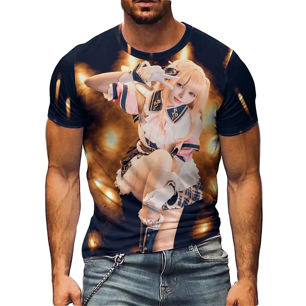 

Men's 3D Printed Short Sleeve T-Shirt - Hawaiian Style Fashion Pattern, Holiday Gift