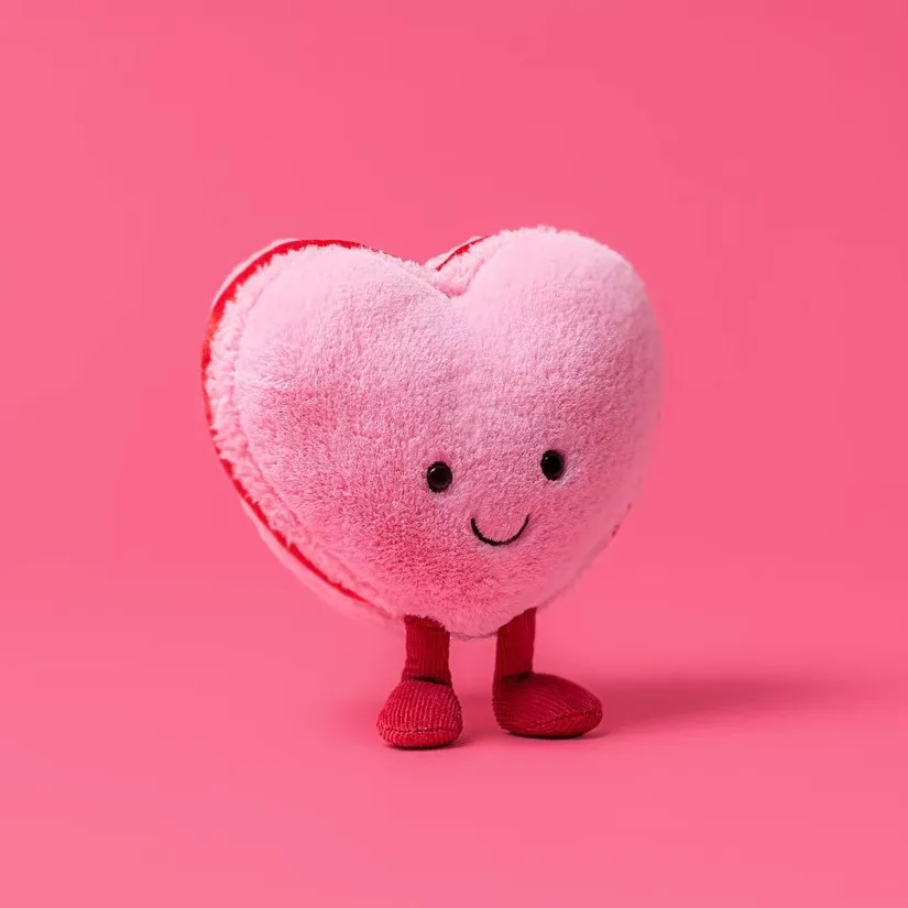 Leuke Colette Macaron knuffel roze hartvorm zacht knuffeldier 2026 nieuwjaar Valentijn cadeau voor vrouwen