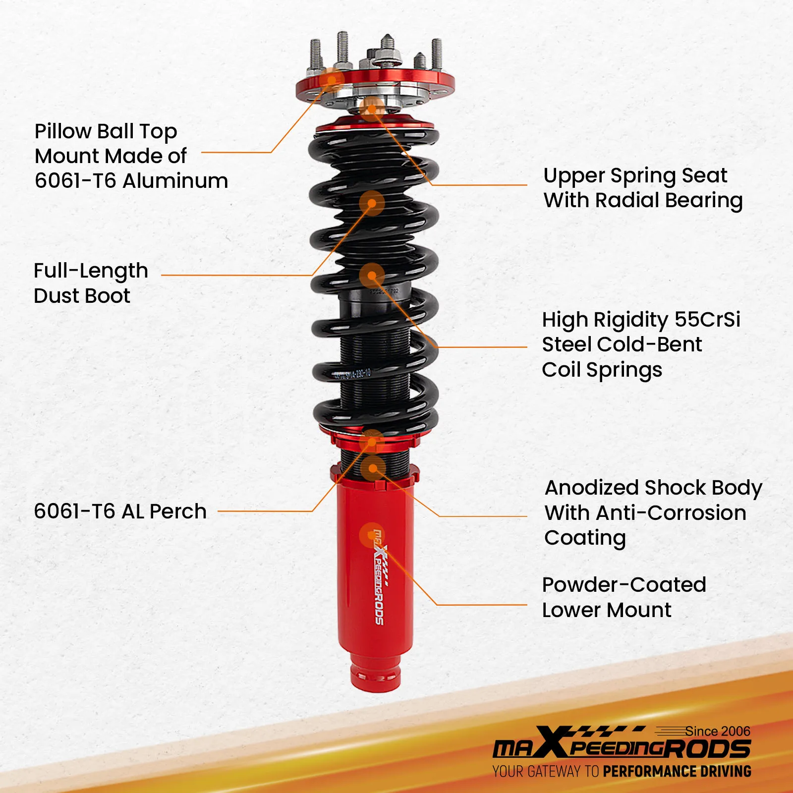 Coilovers Suspension Shock Struts For Mazda 3 2004-2009 2010-2013 Adj. Height