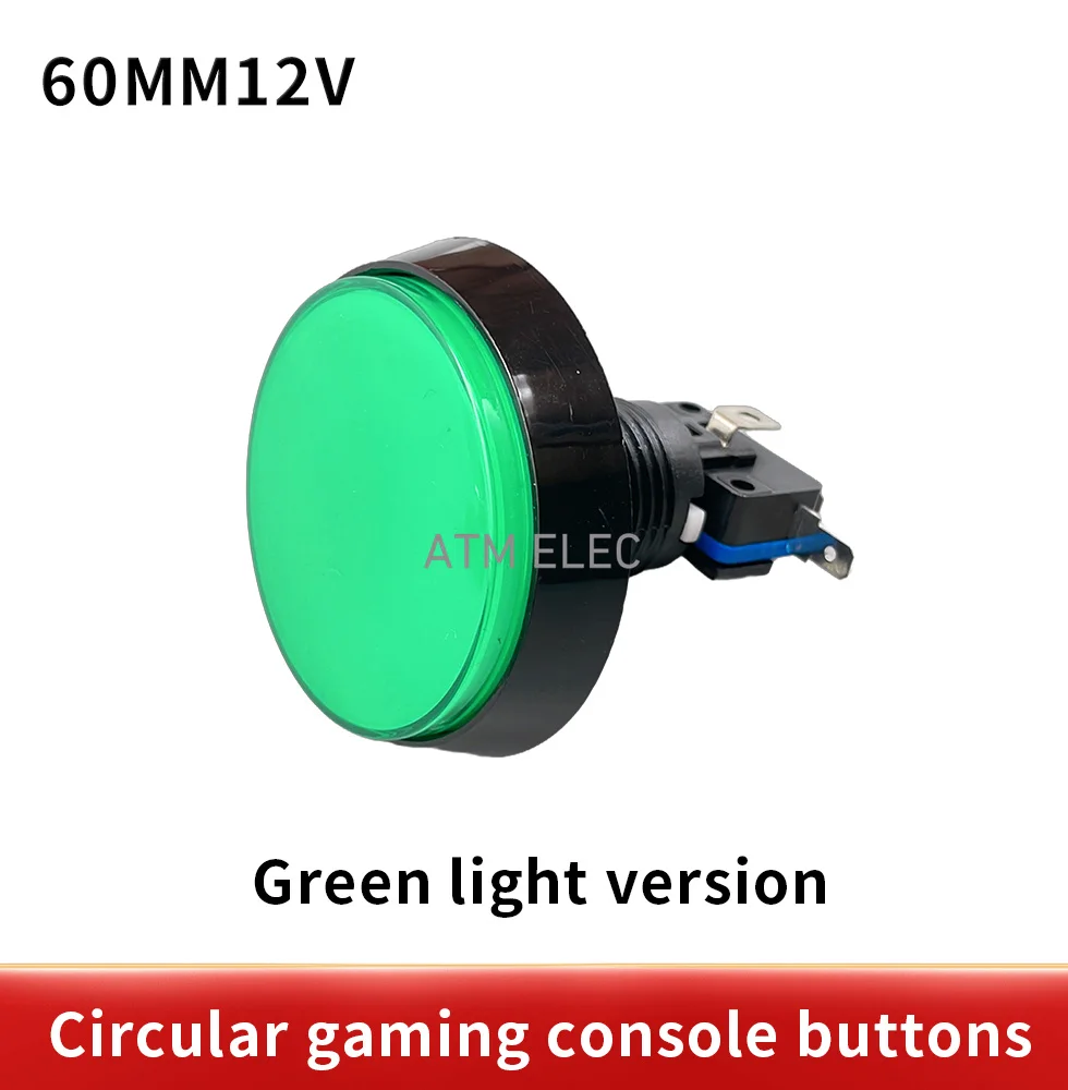 Arcade Button 5 Colors LED Light Lamp 60MM  Big Round Arcade Video Game Player Push Button Switch