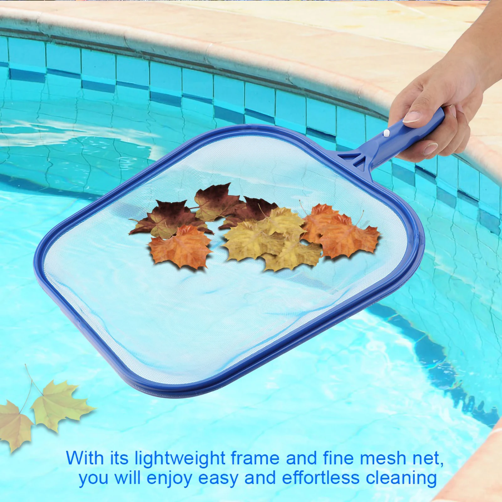 Écumeur de cuir chevelu de piscine léger, cadre en filet à mailles, outil de livres de baignoire d'étang pour de nombreux poteaux