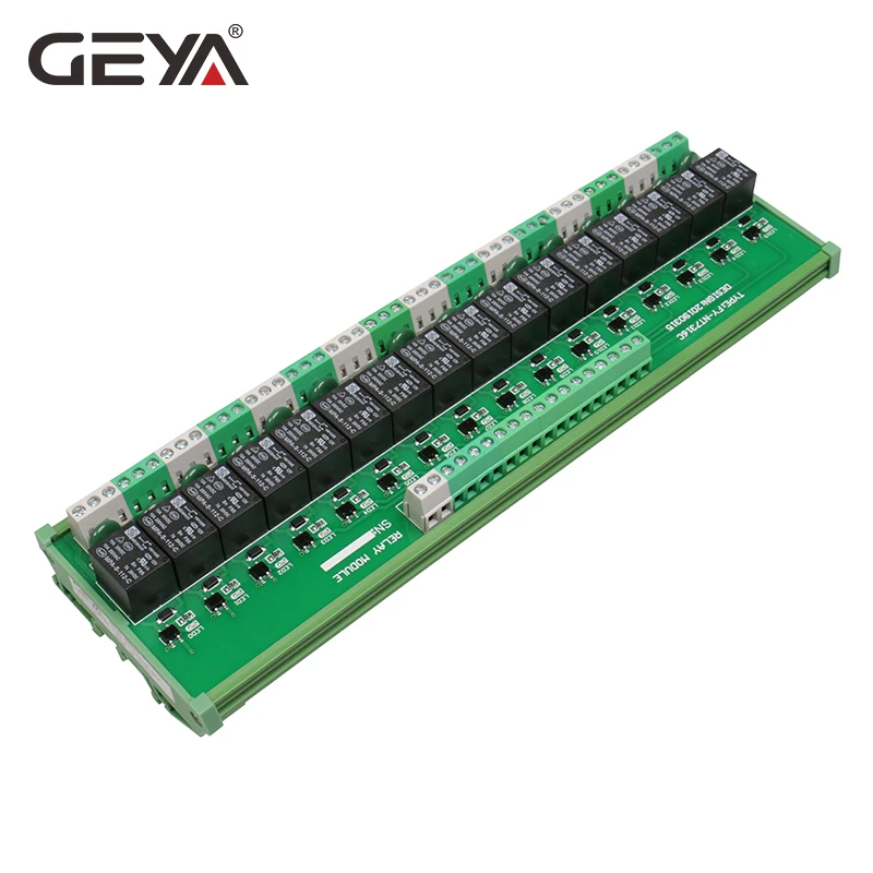 GEYA-Intermediário Poder Relé Controle Switch, 16 Canal Módulo de Relé, DC5V, 12V, 24VAC, DC