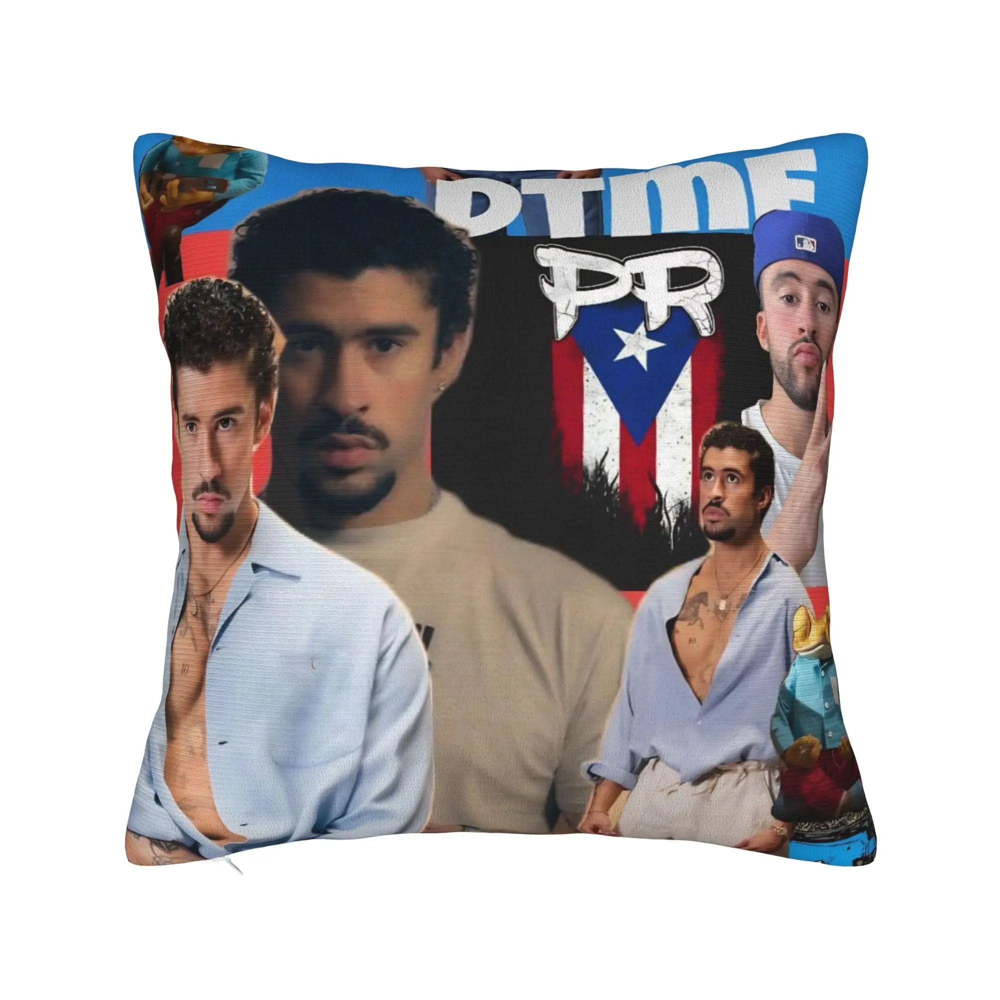 Bad Bunny DTMF Tour 2026 Pillowcase Accessories Printed Cushion Cover Decoration  Throw Pillow Case Cover Home Multi-Size