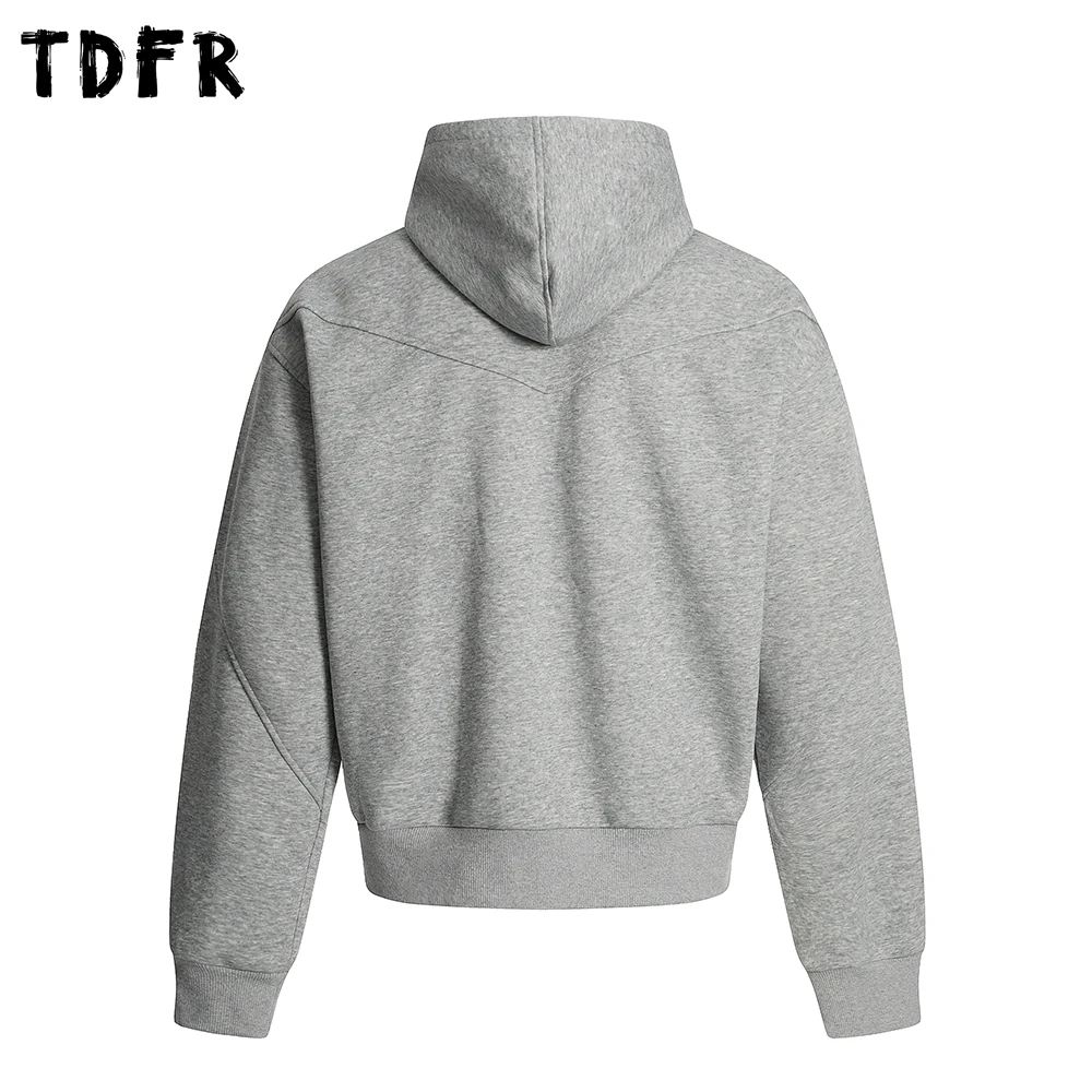 Spliced Solid Color Hoodies Mens Autumn Streetwear Loose Long Sleeve Zipper Fly Hooded Sweatshirts Men