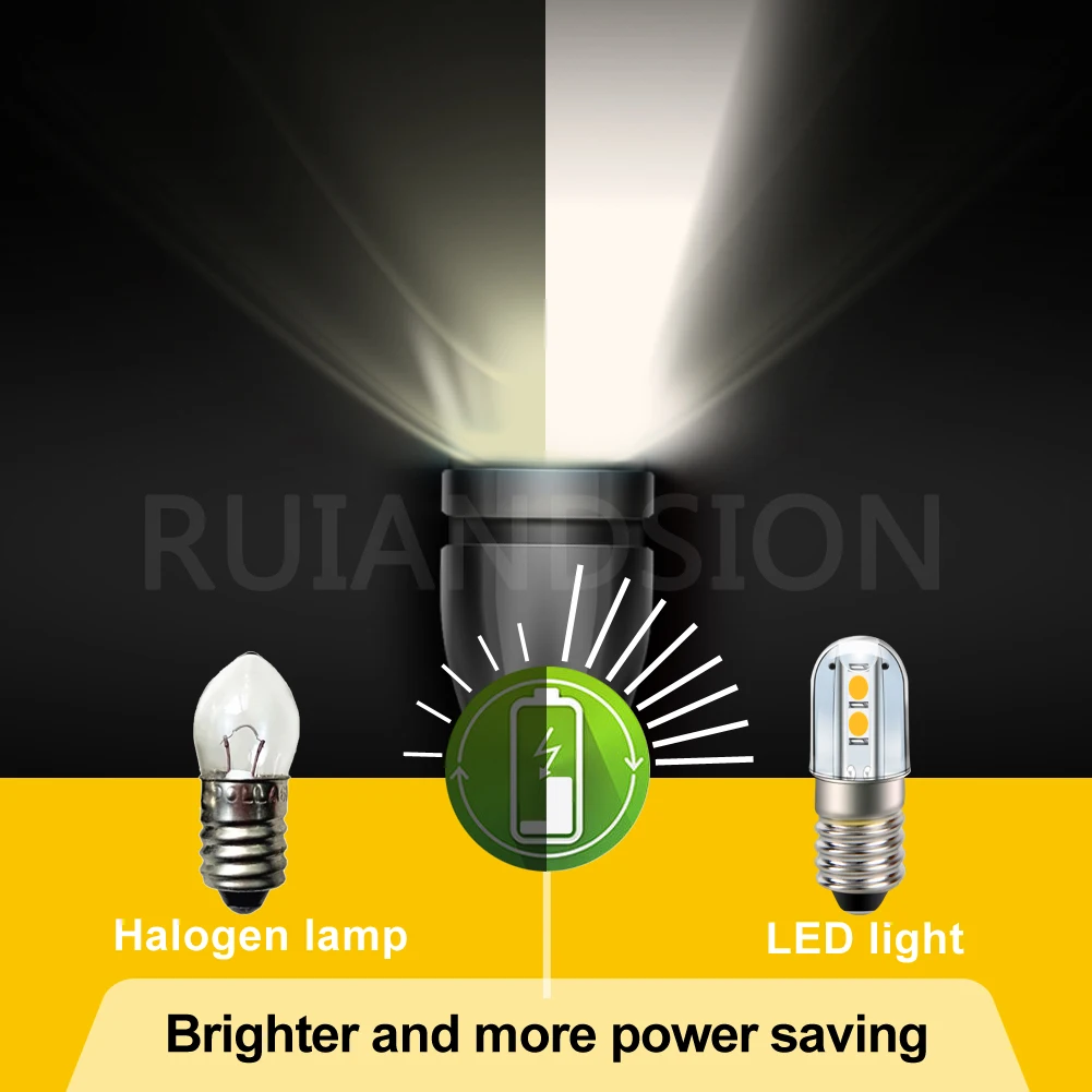 RUIANDSION 10 Pcs E10 4 3030SMD AC 220V 230V Warm White 3000K Yellow Fridge Led Bulb Machine Tool Lighting 10 mm Diameter Base - view 5