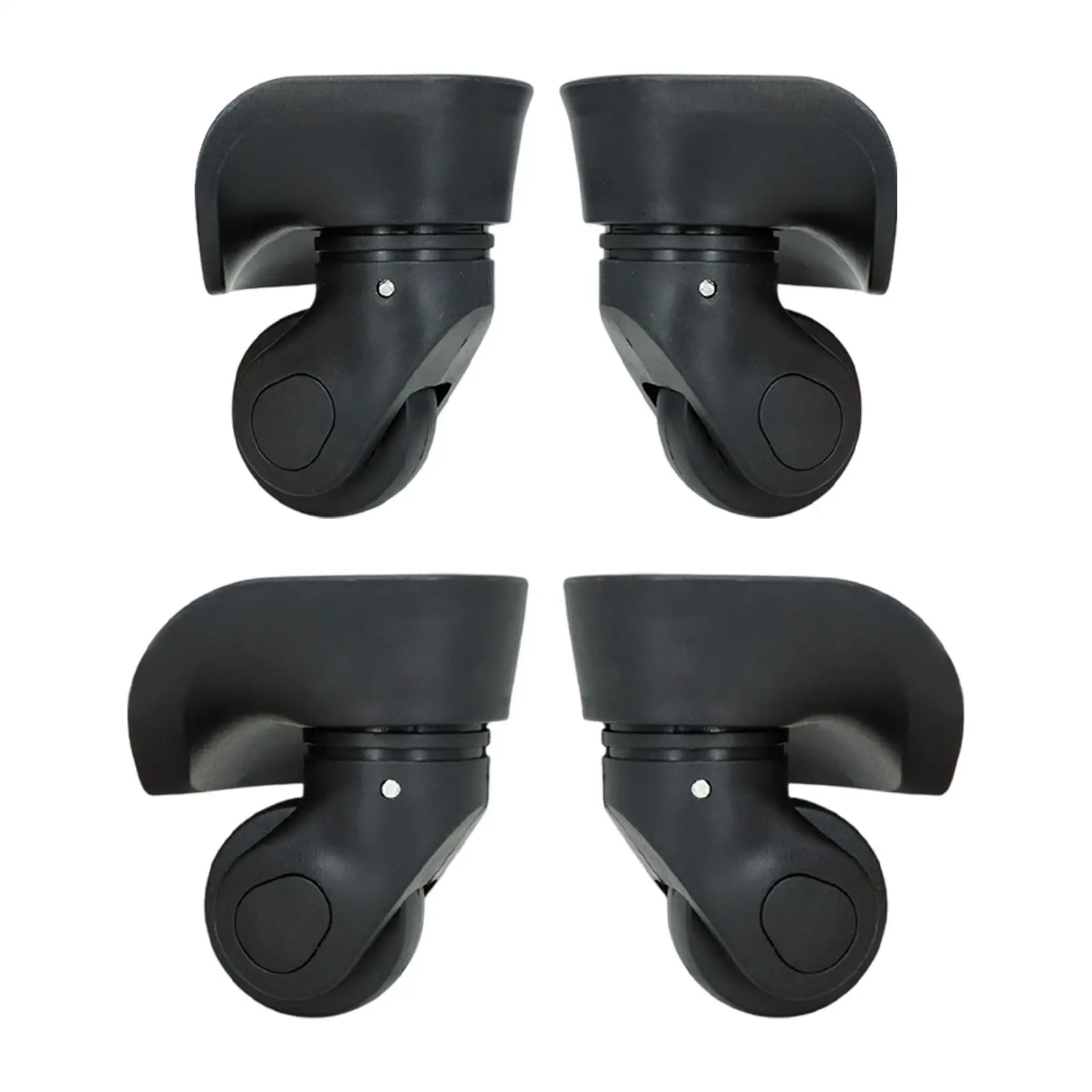 2x Luggage Wheels Mute Wear Resistant Impact Resistant Easy Installation Black Travel Trunk Casters Trolley Wheels Replace Parts