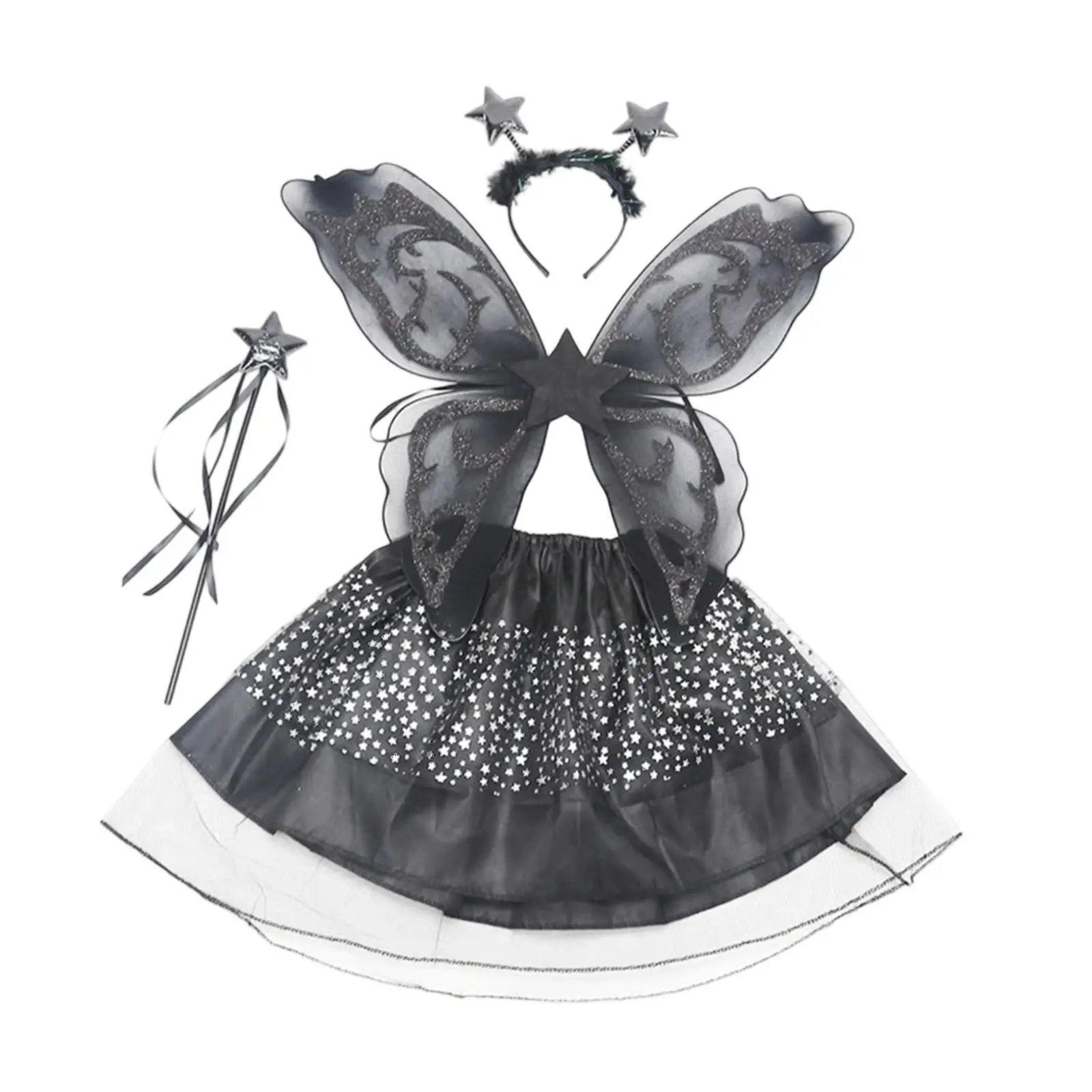 

Tutu Skirt Set Cosplay Wing Rod for Stage Performance Holiday Birthday Party