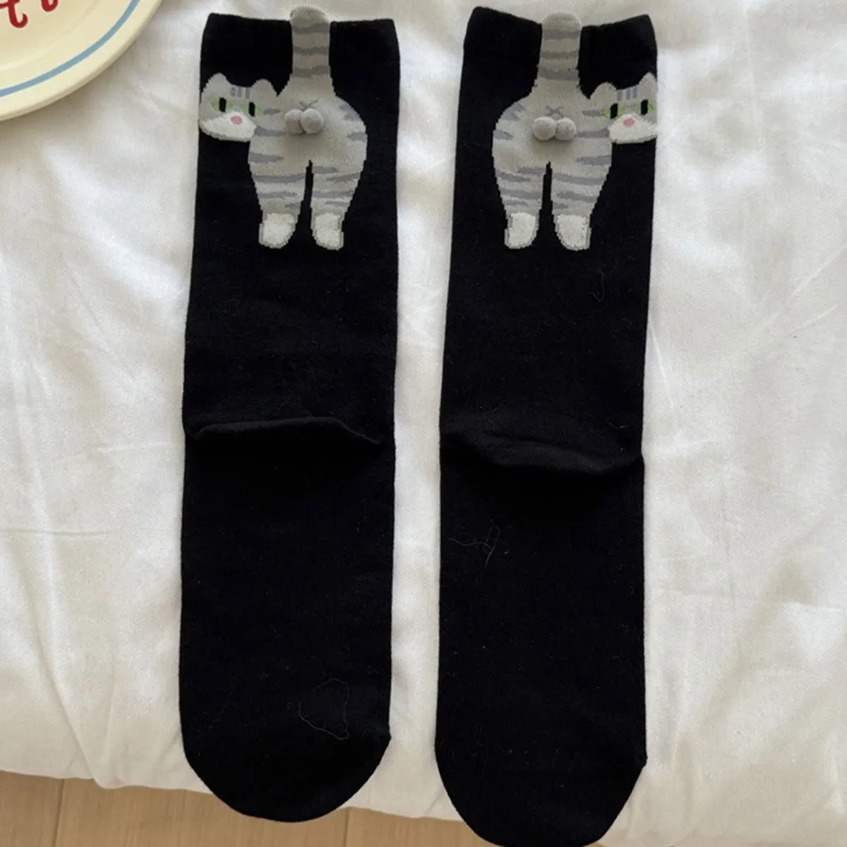 4 أزواج من الجوارب اللطيفة على شكل قطة كرتونية للنساء |   جوارب صغيرة ناعمة وجيدة التهوية، جوارب كاجوال - سلسلة جورب ممتعة