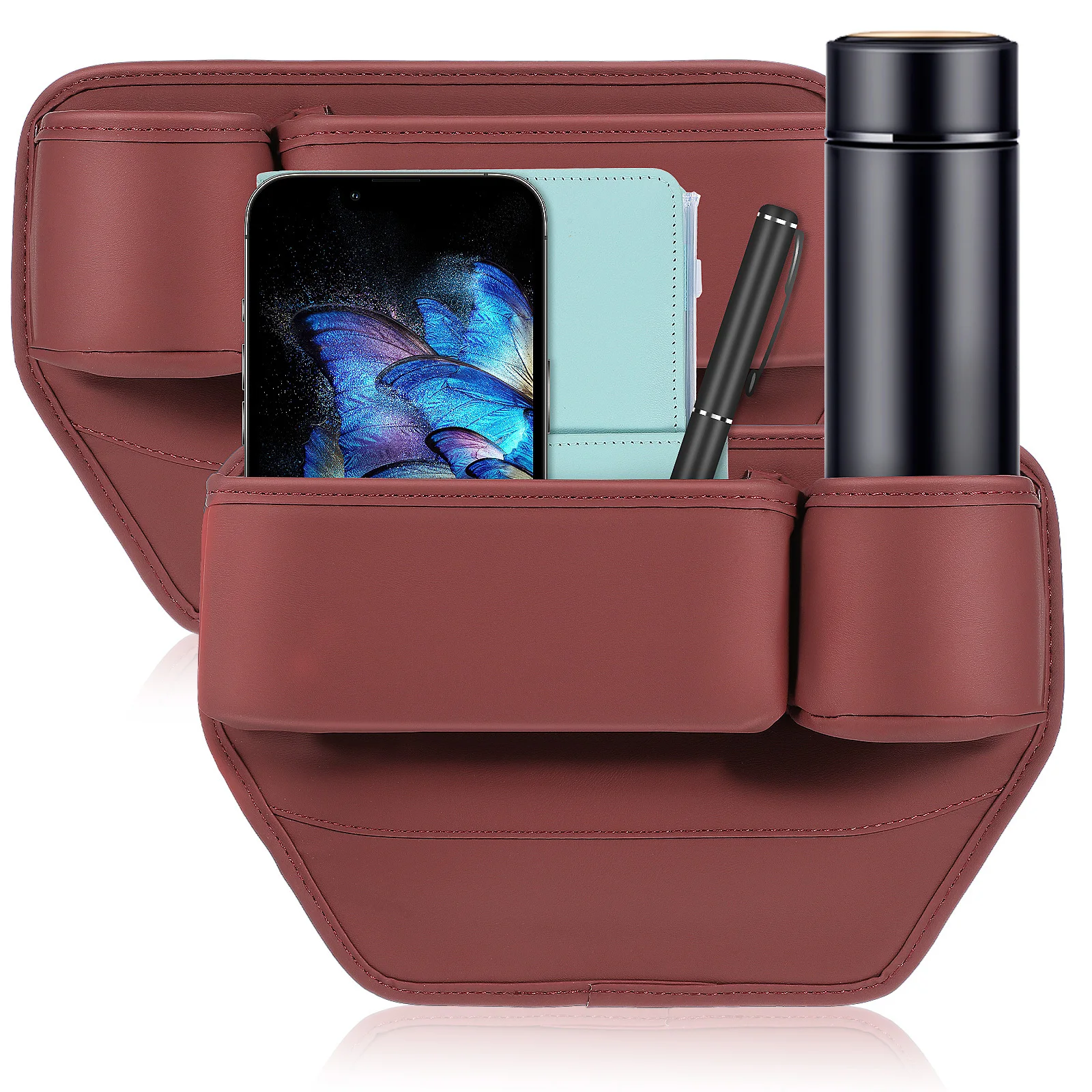 

2Pcs Car Seat Gap Filler Organizer Precision Design Easy Installation Coordinated Aesthetics Car Front Seat Organizer