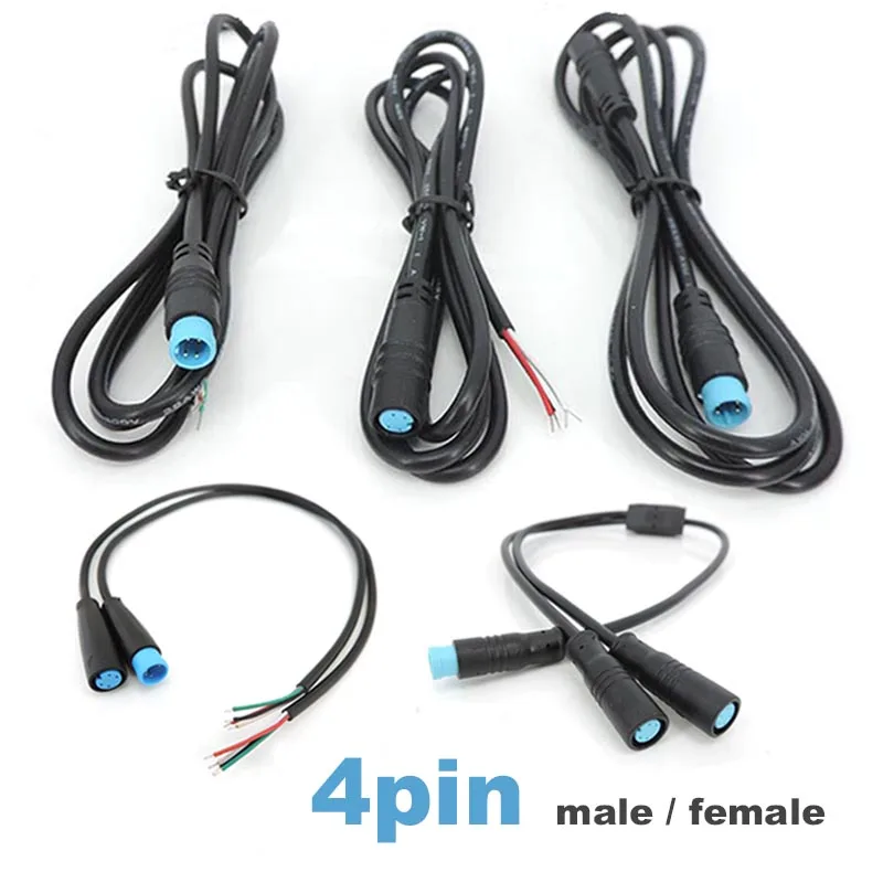 4 Pin Electric Bicycle Butt Joint Plug M8 waterproof Wiring Line Scooter Brake Wire Signal Connecting Sensor E-bike Cable M20