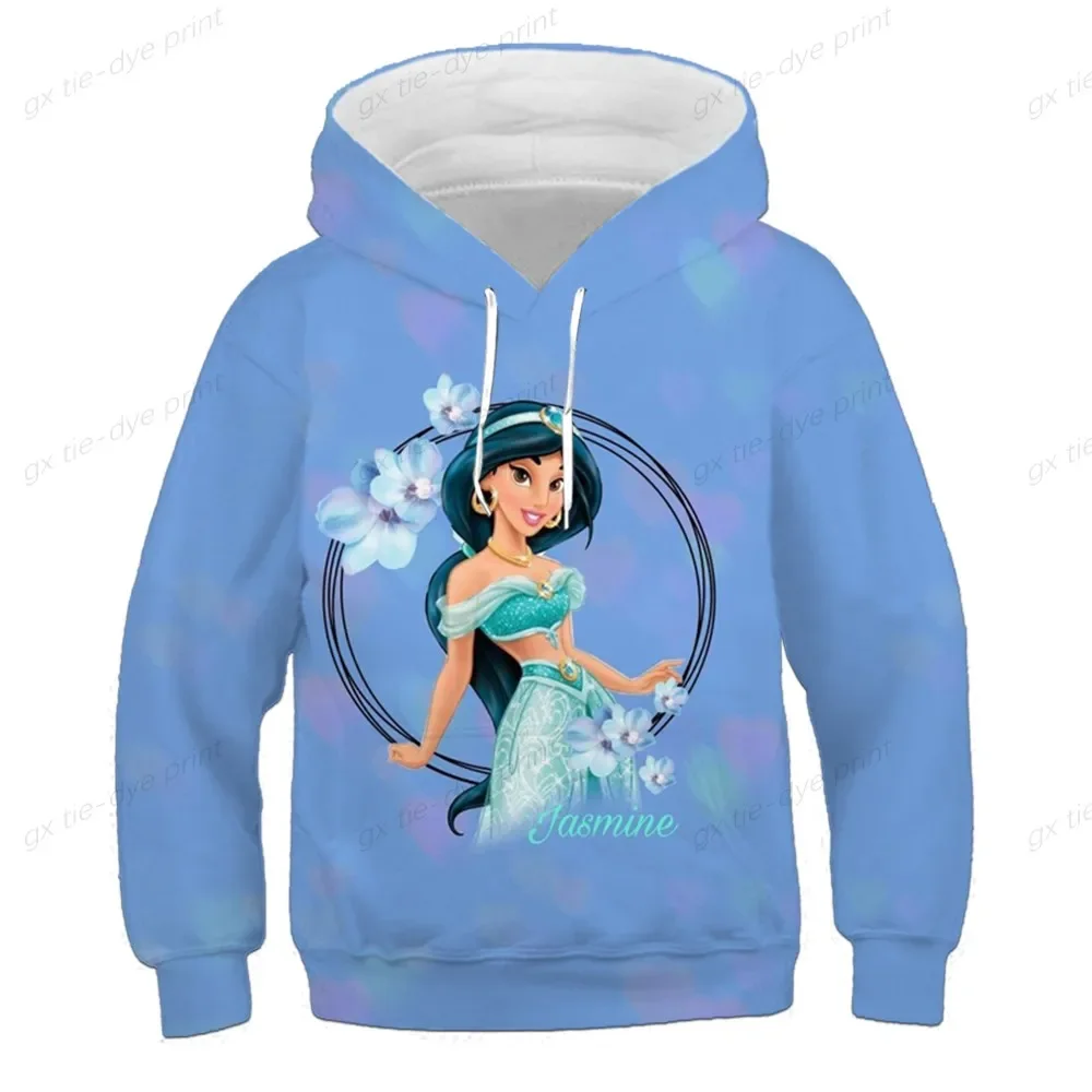 Kids Cinderella Hoodies Harajukus Girls Fashion Spring Autumn Sweatshirts Kids Long Sleeves Rapunzel Belle Princess Hooded Tops