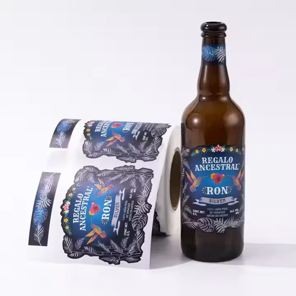 Custom Alcohol Bottle Labels｜Red Wine｜Fruit Wine Adhesive Sticker Roll｜For Beer｜Whisky